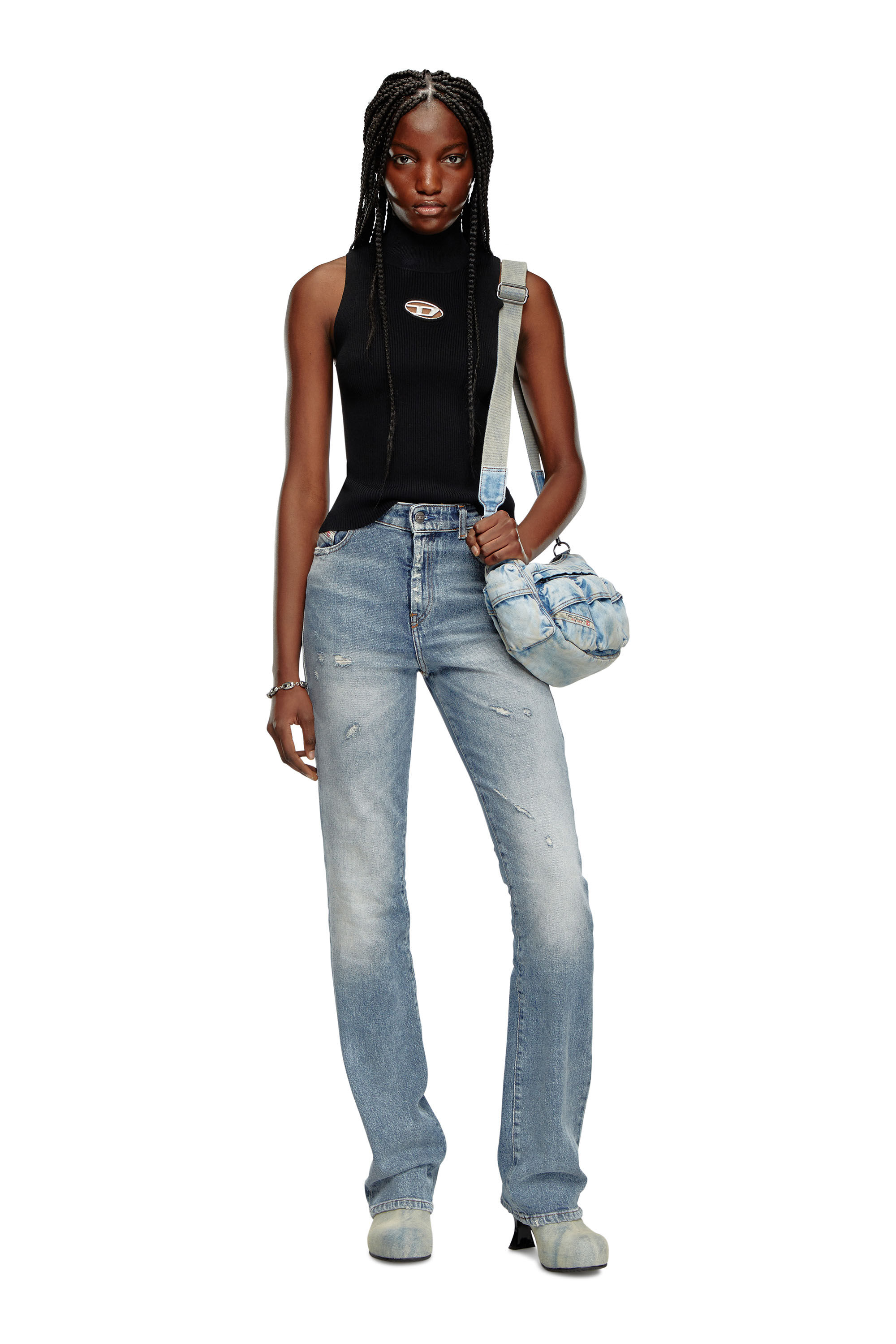 Diesel - M-ONERVAX-TOP, Female's ニット in ブラック/グレー - 1