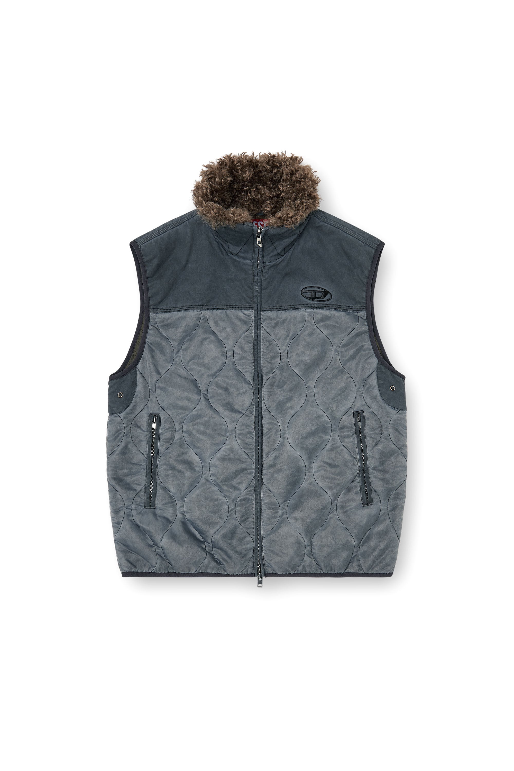 Diesel - J-ALVAR, Male's ジップアップベスト in ダークグレー - 2