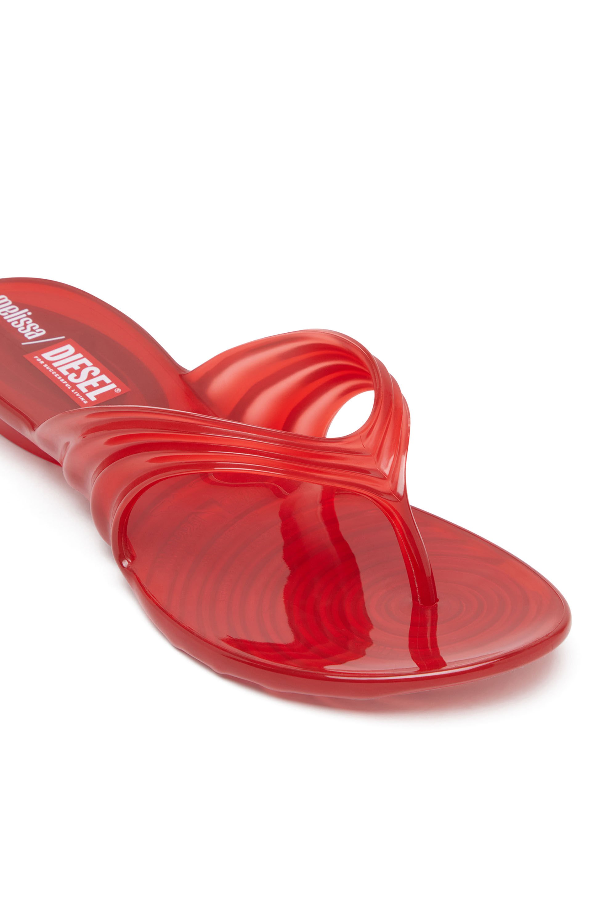 Diesel - MELISSA QUANTUM THONG, Female's Sculptural flip-flops in Melflex® in レッド - 7