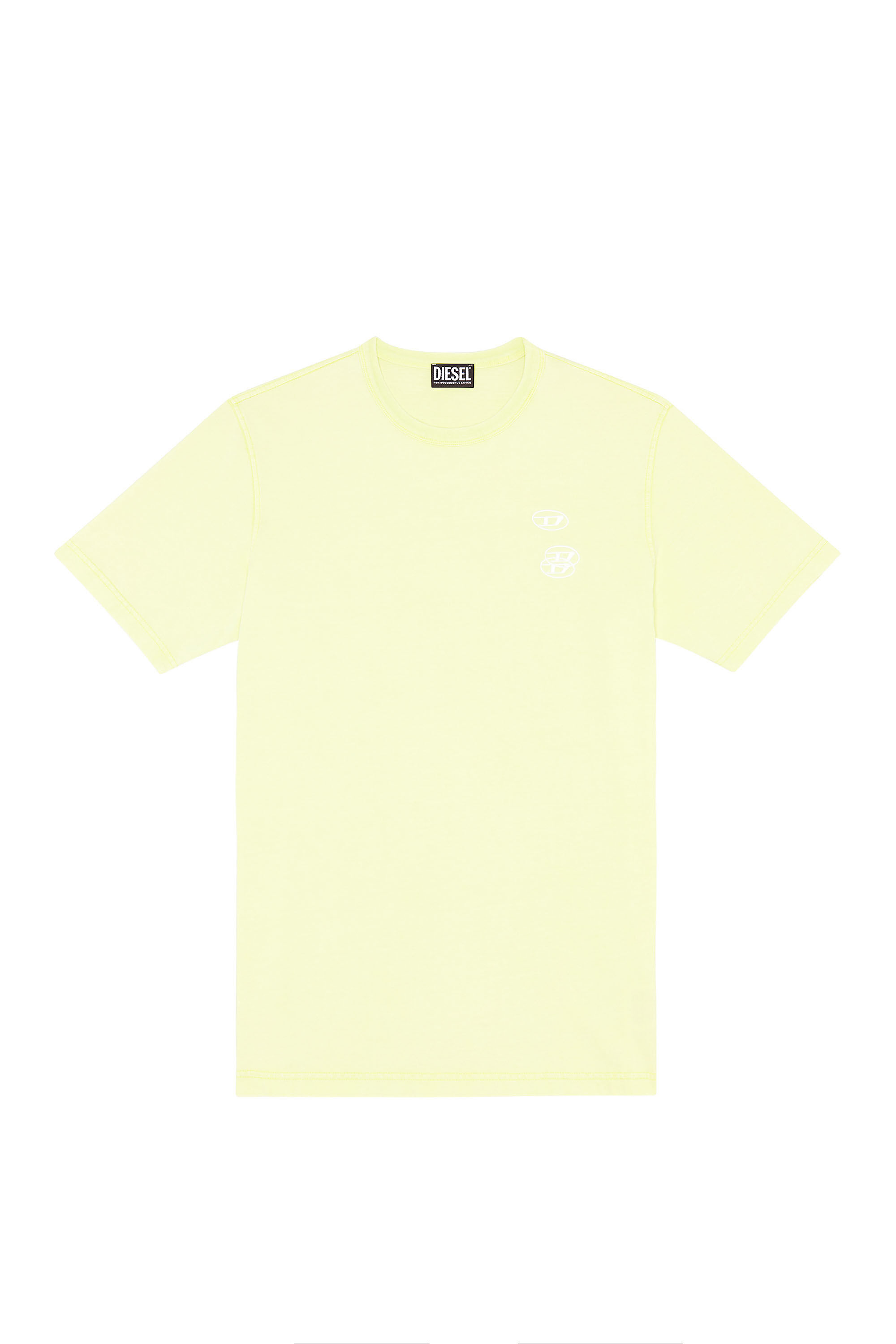 Diesel - T-JUST-G14, Male's Tシャツ レギュラーフィット ロゴ ガーメントダイ in 蛍光イエロー - 2