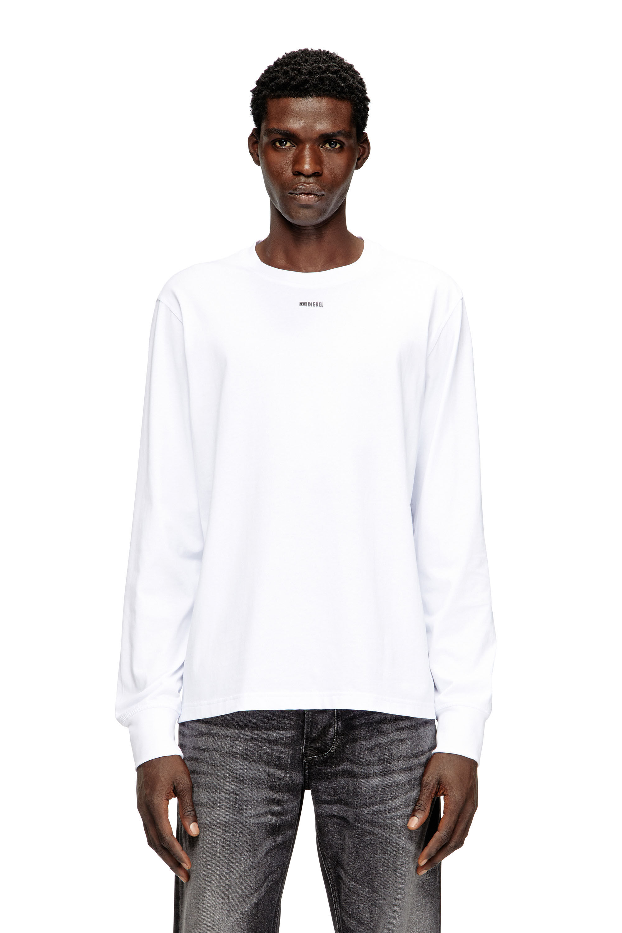 T-ADJUST-LS-V1 長袖Tシャツ｜ホワイト｜メンズ｜DIESEL