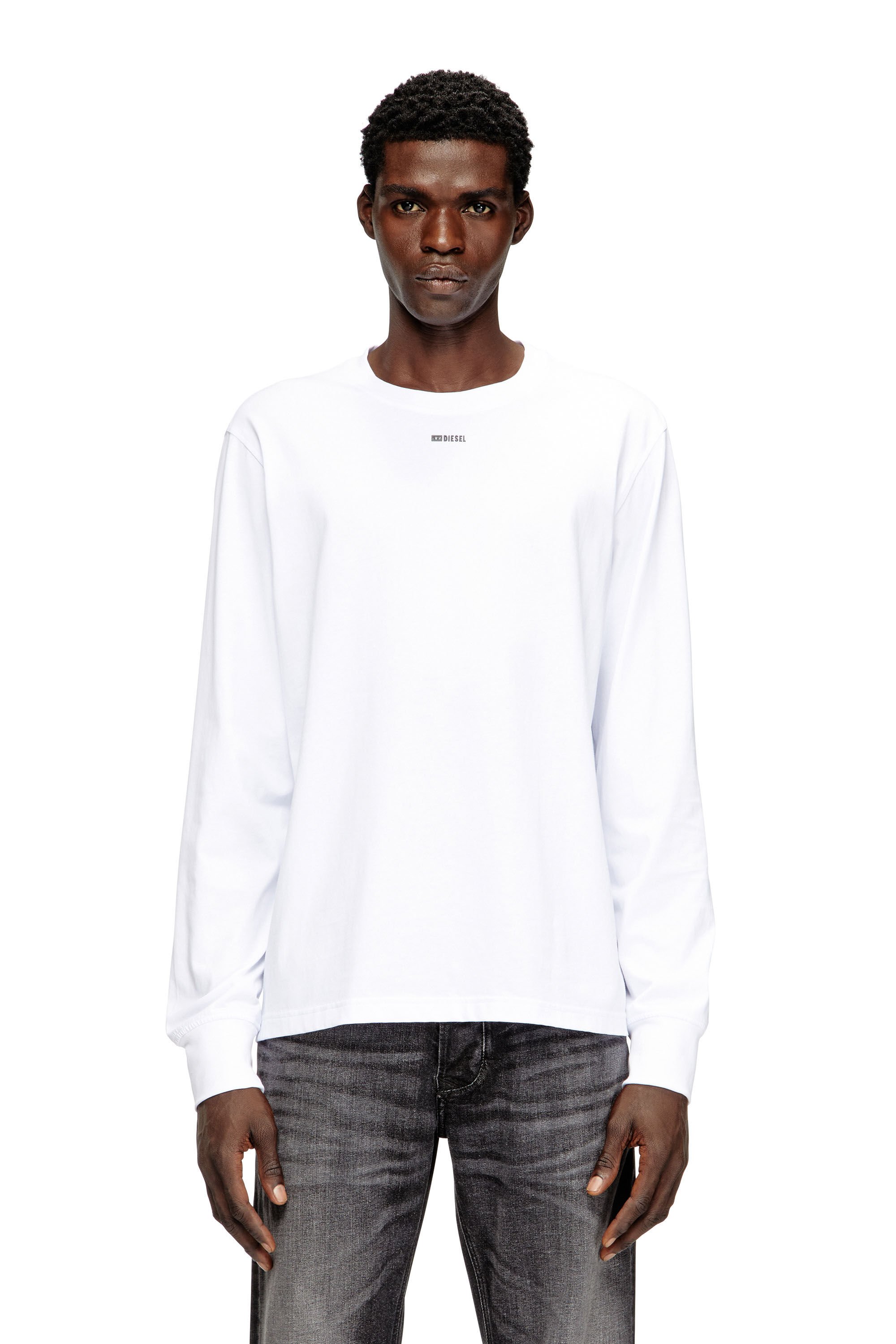 Diesel - T-ADJUST-LS-V1, Male's 長袖Tシャツ in ホワイト - 3
