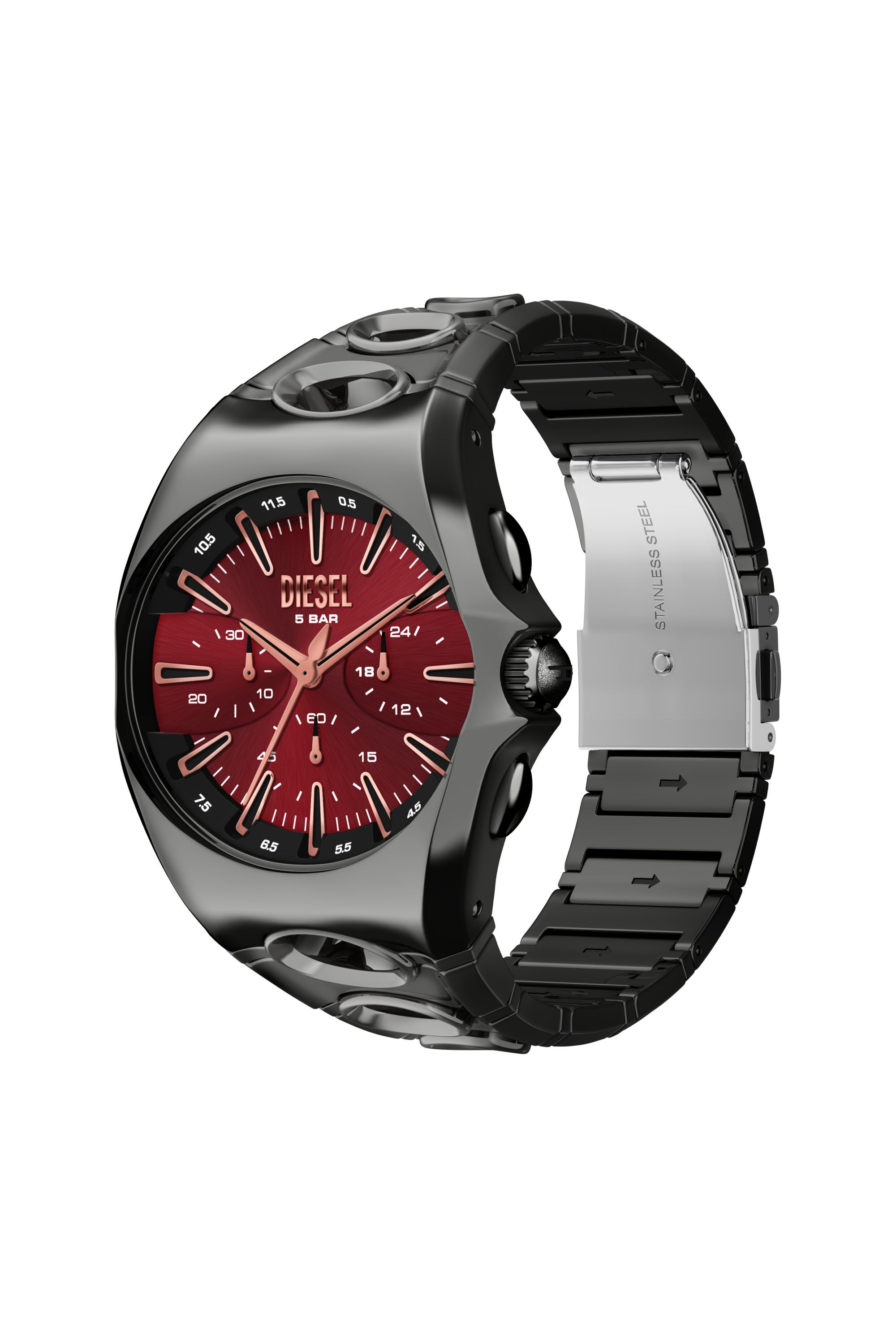 DZ4726 WATCH D-Curve gunmetal stainless steel watch｜ブラック
