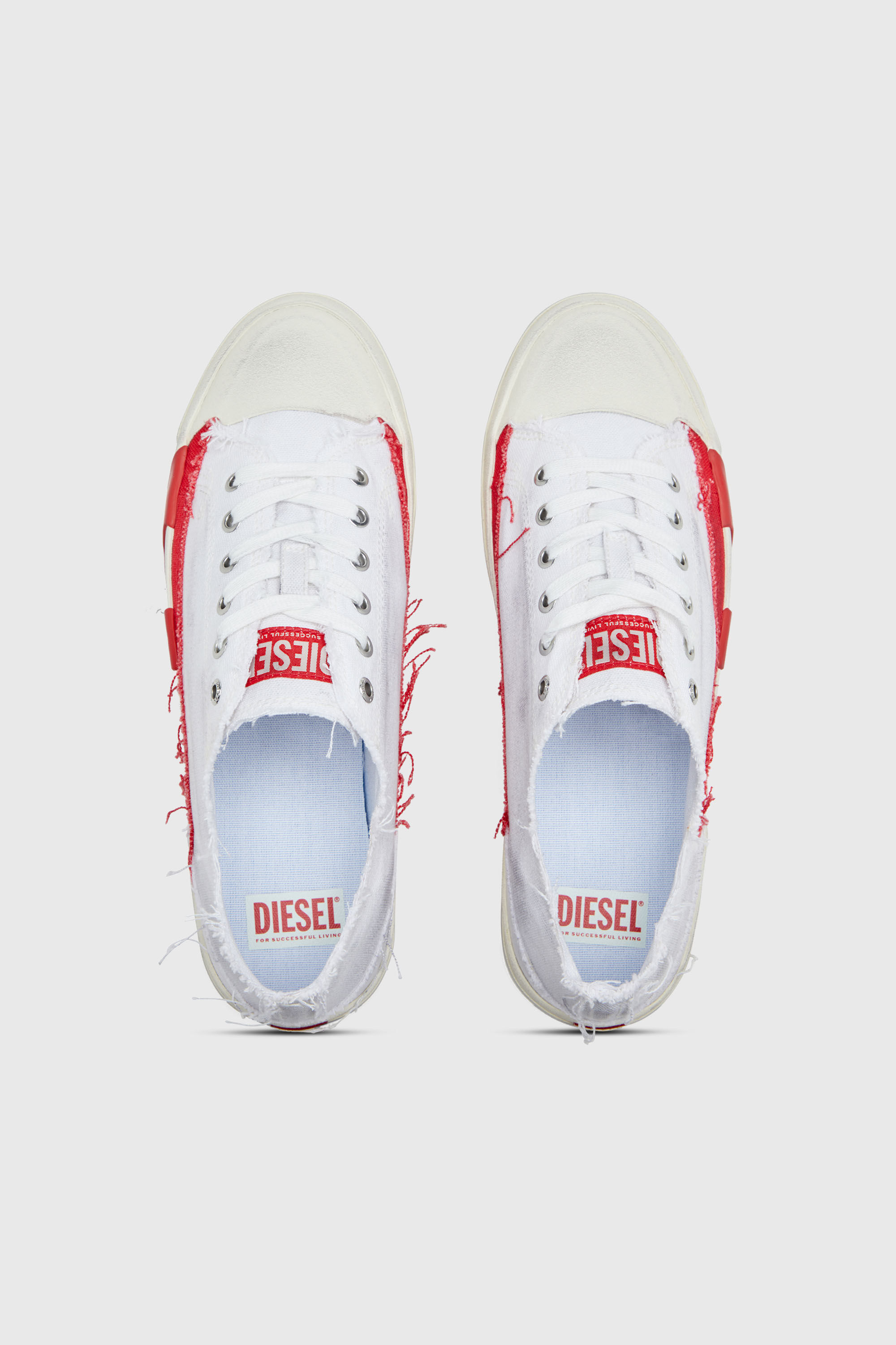 Diesel - S-D-VERSE LOW, Male's ローカットスニーカー in ホワイト/レッド/ブルー - 6