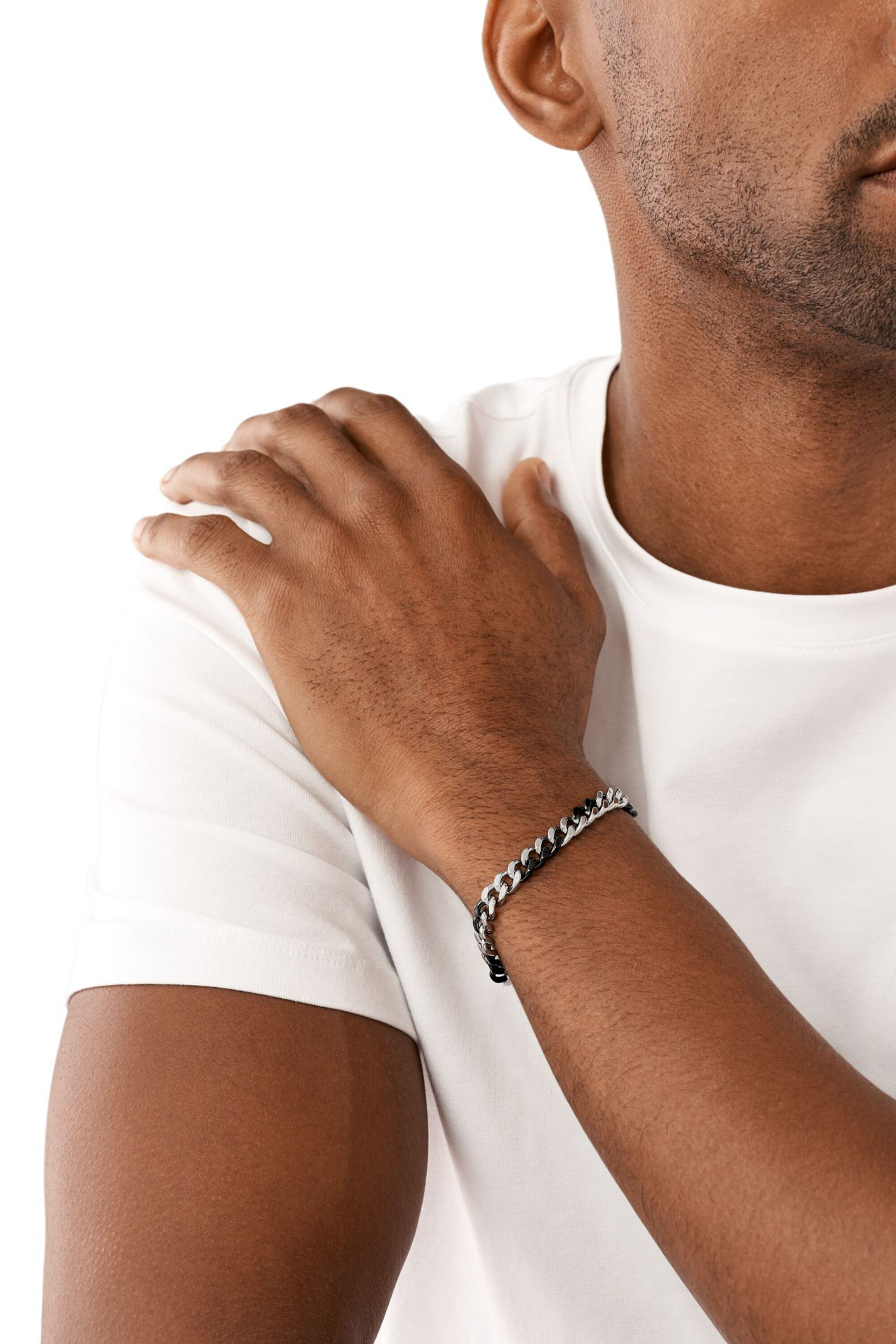 Diesel - DX1498, Unisex's Two-Tone stainless steel chain bracelet in シルバー/ブラック - 3