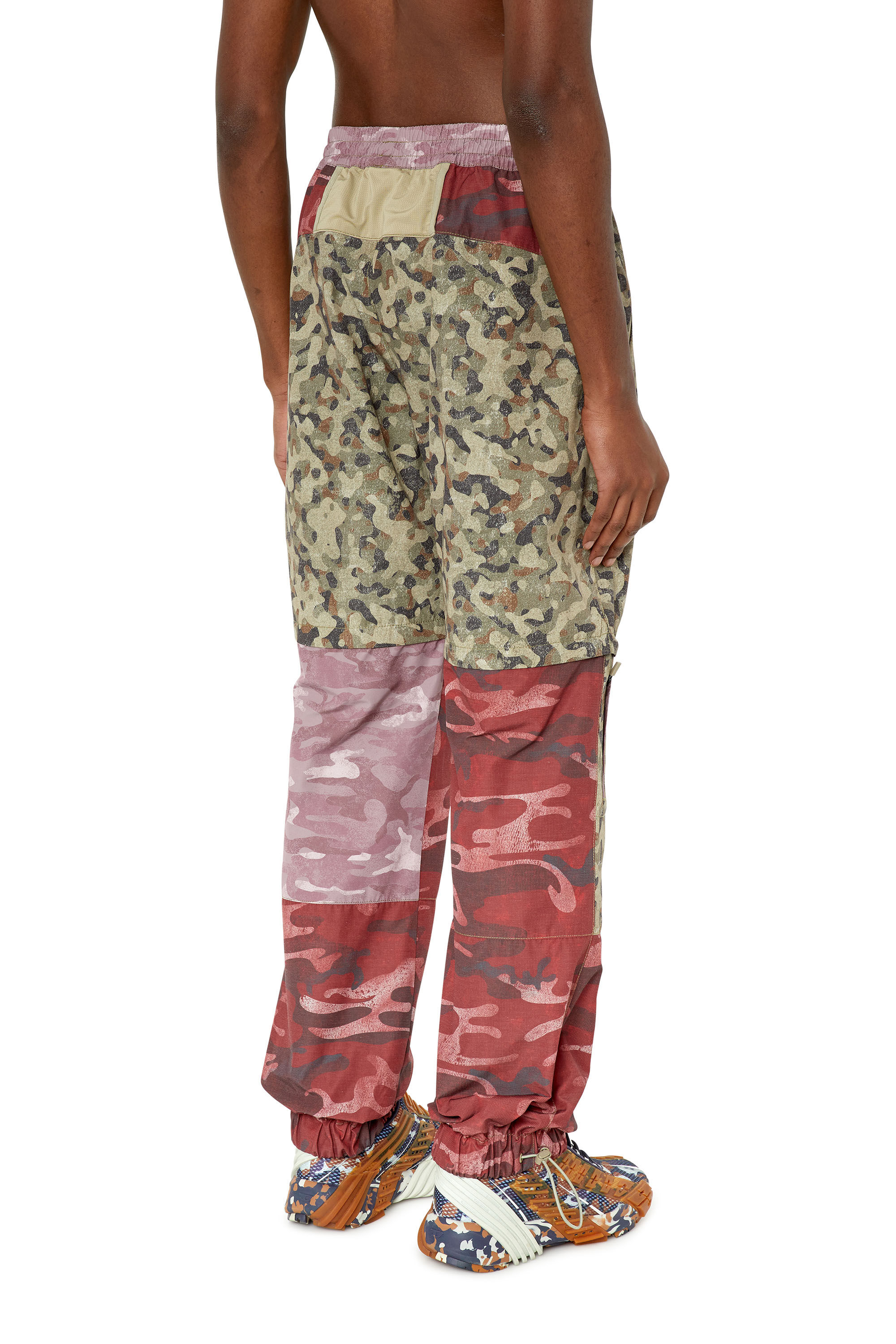 Diesel - AMWB-SIFAN-HT08, Male's パンツ ２WAY カモフラージュ DIESEL SPORT in グリーン/レッド - 2