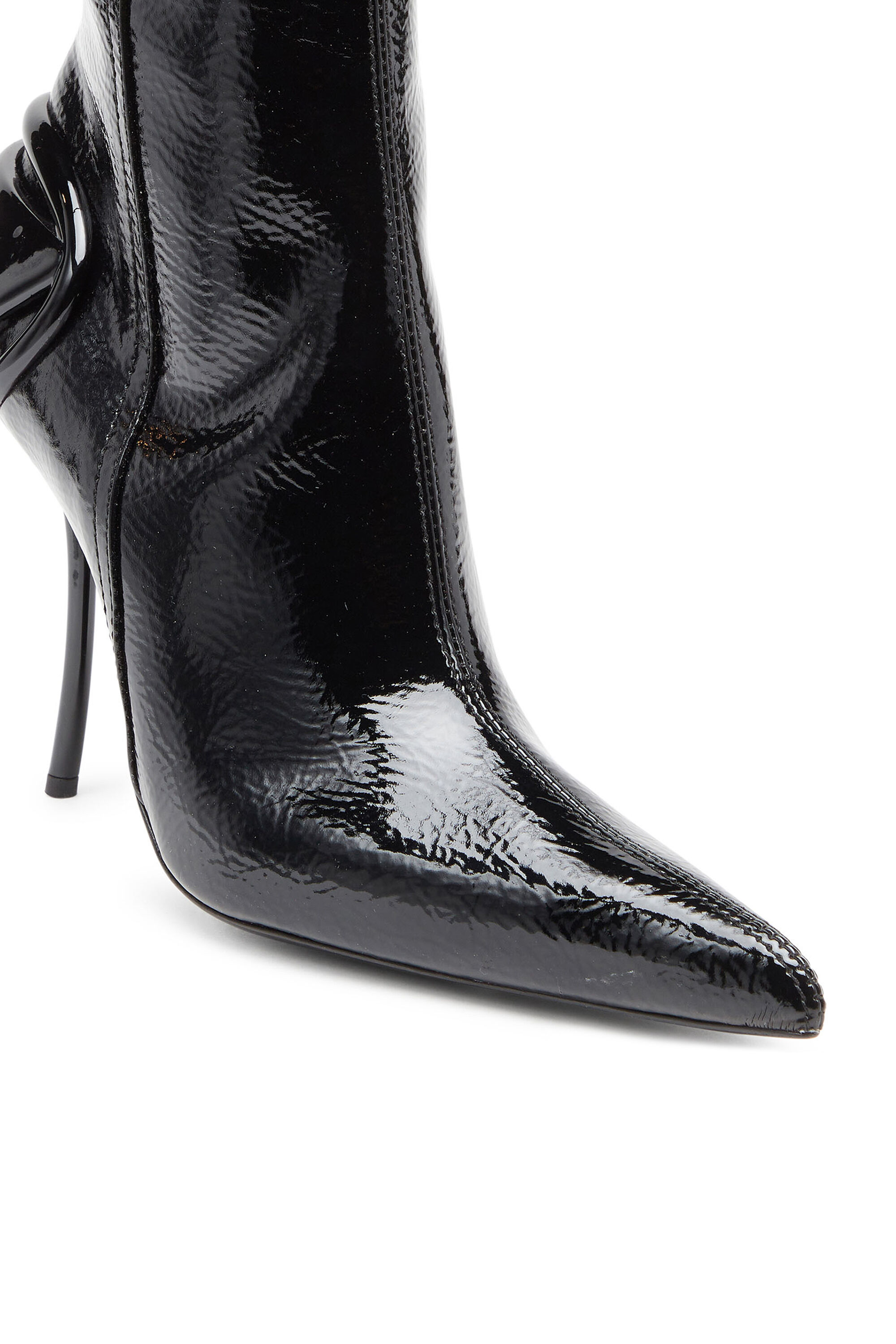 D-TEN&HALF HB D-Ten&Half-Glossy knee-high boots with curved heel｜ブラック ｜ウィメンズ｜DIESEL