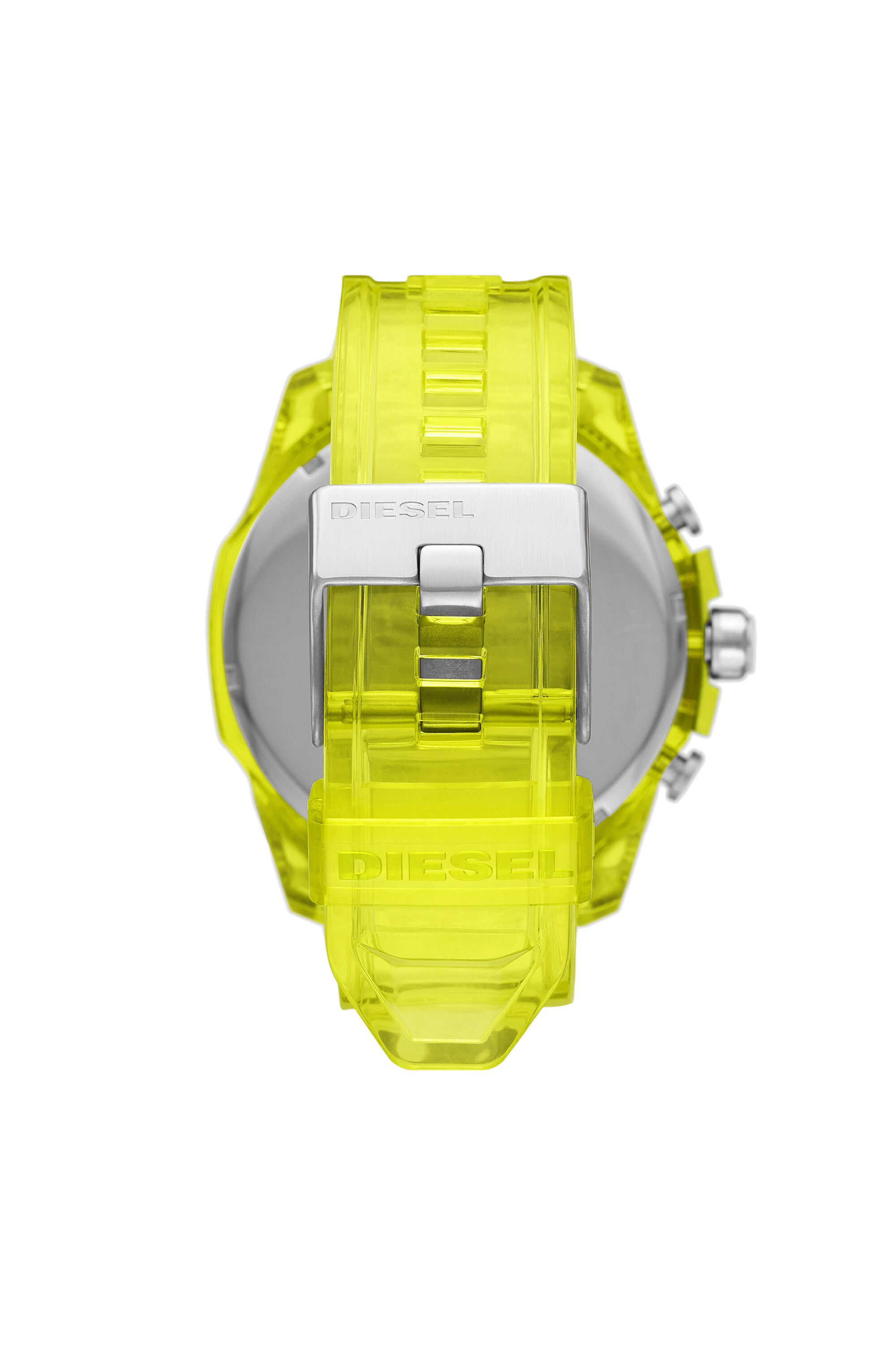 Diesel - DZ4532, Male's Mega Chief chronograph yellow polyurethane watch in イエロー - 2