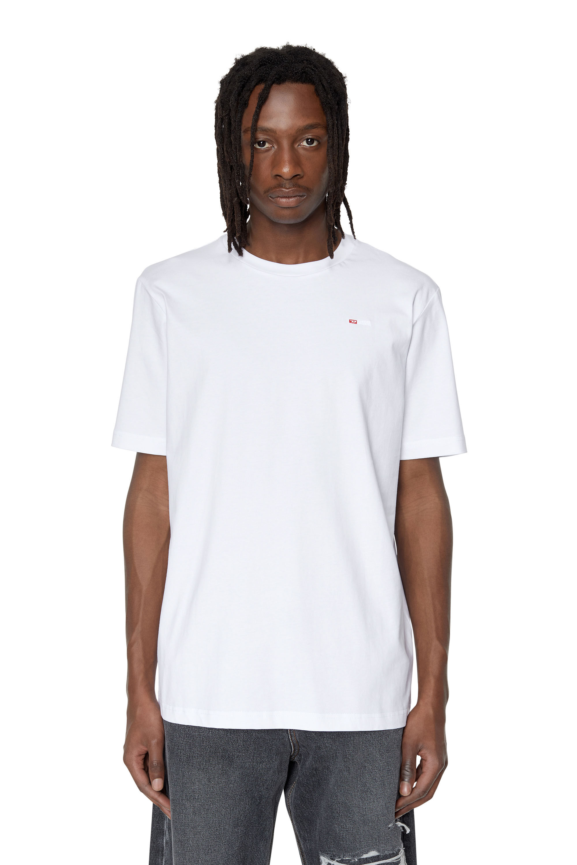 Diesel - T-JUST-MICRODIV, Male's Tシャツ ロゴ ワンポイント in ホワイト - 3
