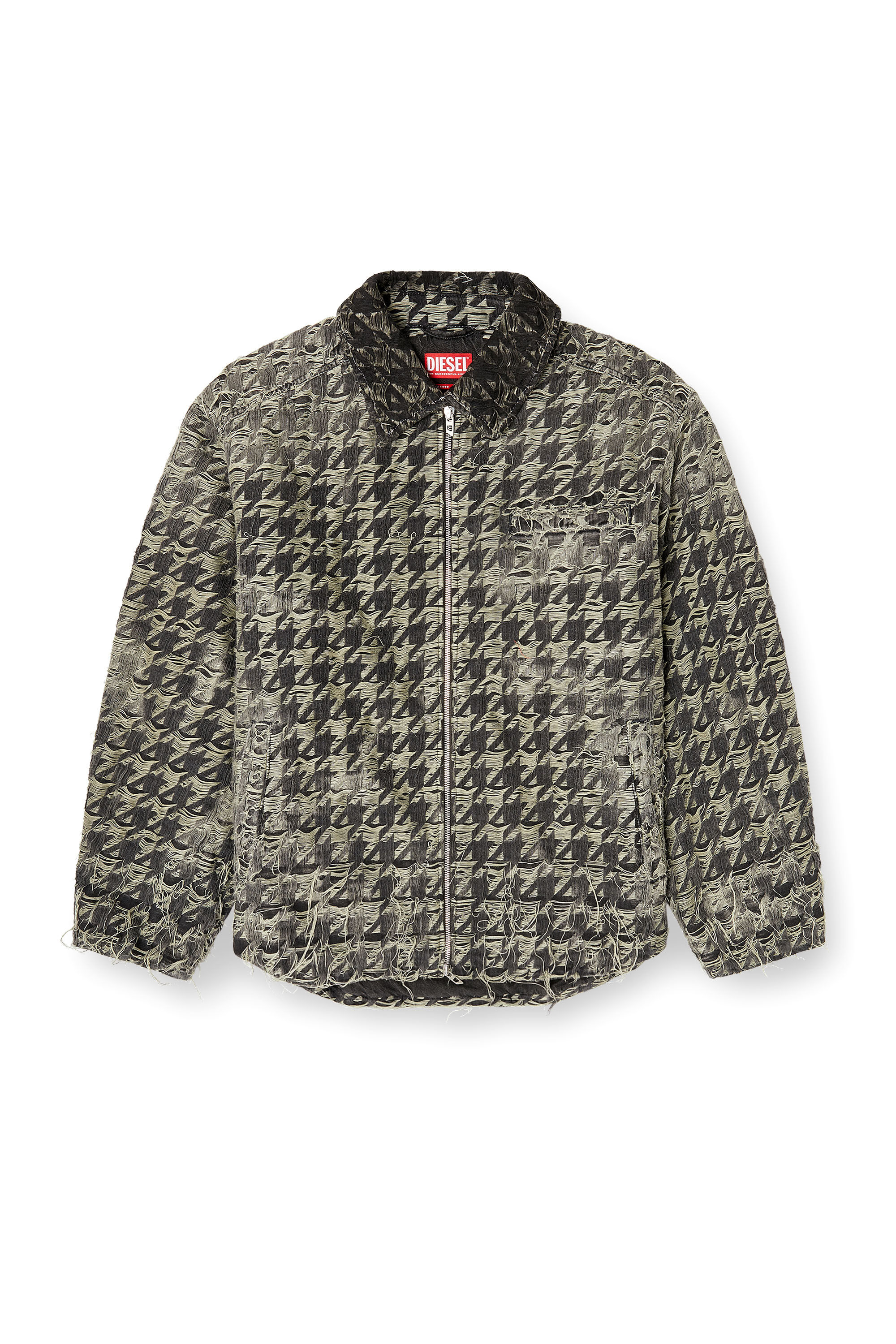 Diesel - D-ELMO-FSH, Male's Jacket in houndstooth-weave denim in ブラック - 2