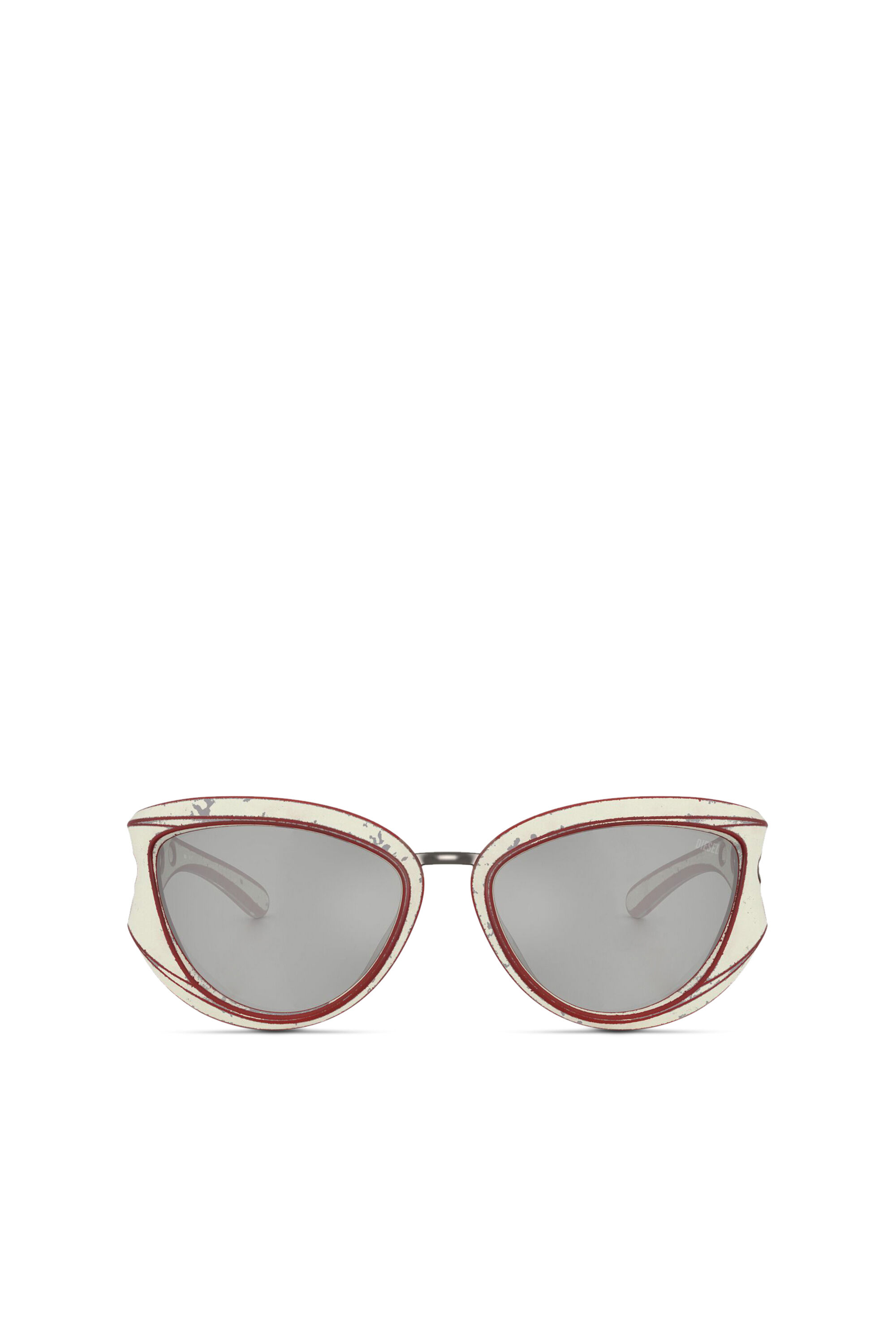 Diesel - 0DL3007U, Unisex's Cat-eye style sunglasses in ホワイト/グレー - 1