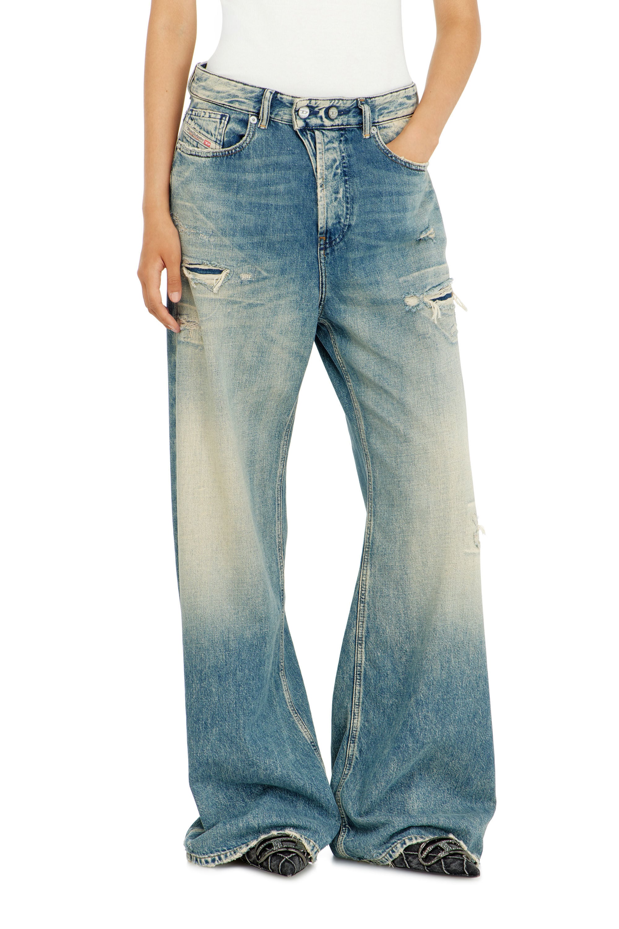 Diesel - Female's Relaxed Jeans 1996 D-Sire 09P62, ミディアムブルー - 4