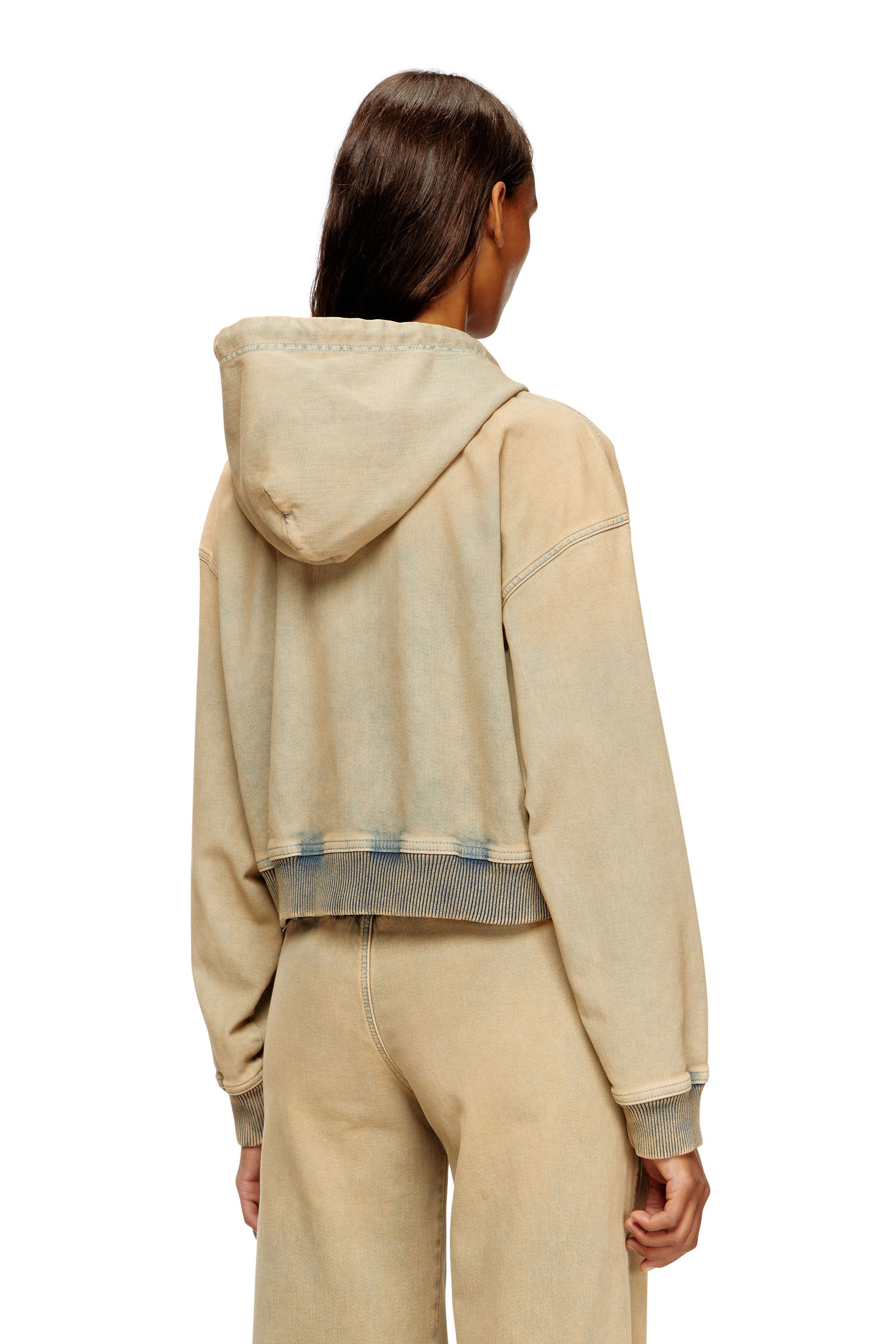 Diesel - DE-GIRI-CROP JOGG, Female's Zipped hoodie in coloured JoggJeans in ベージュ/ブルー - 5