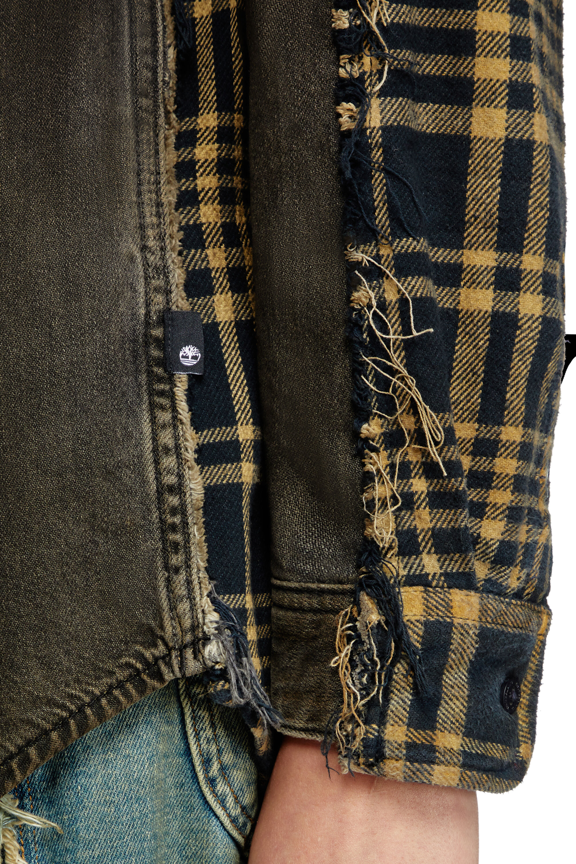 Shirt Dieseloves 5A Overdyed denim and check and shirt