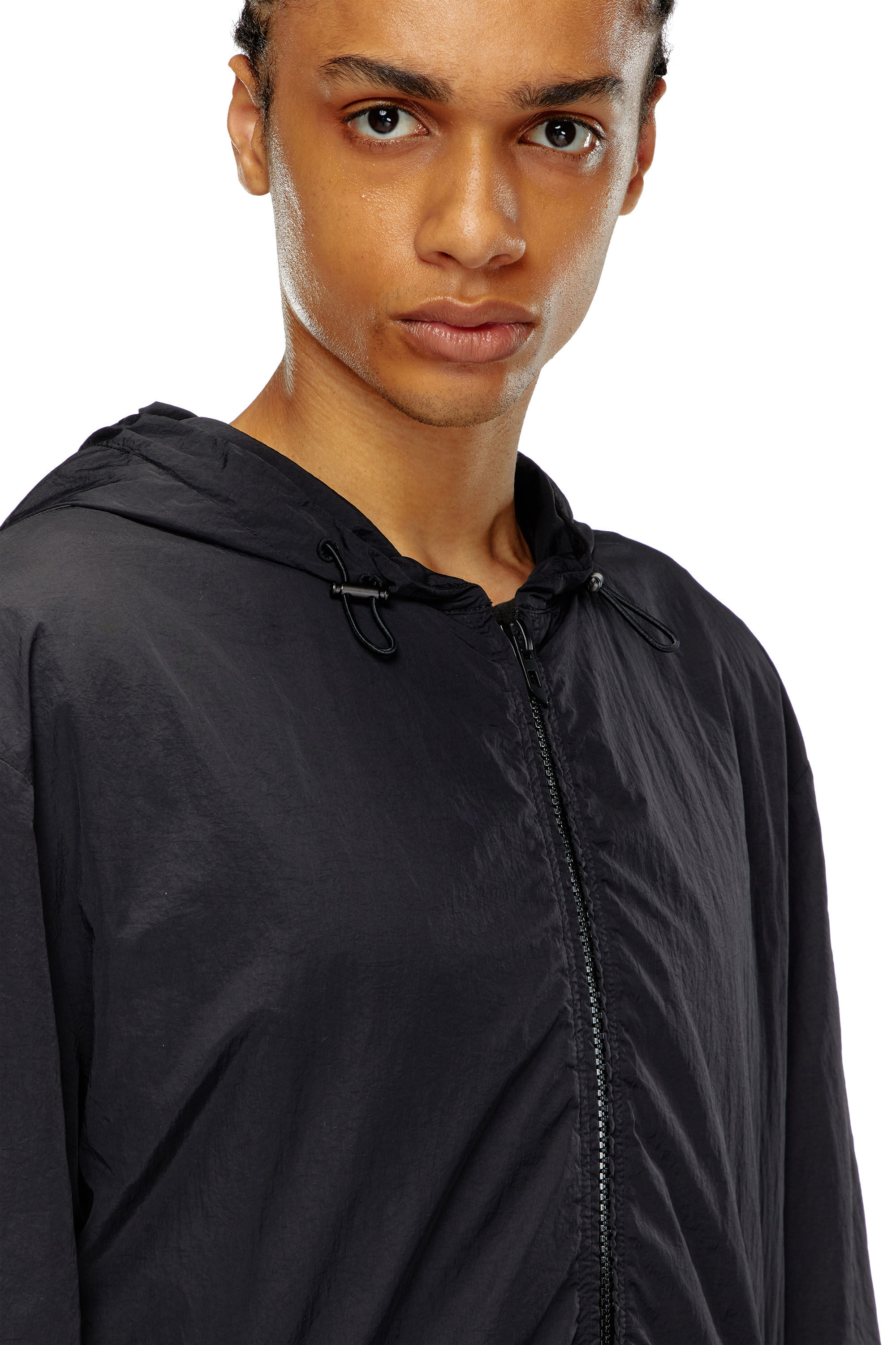 J-POST Windbreaker in recycled shell｜ブラック｜メンズ｜DIESEL