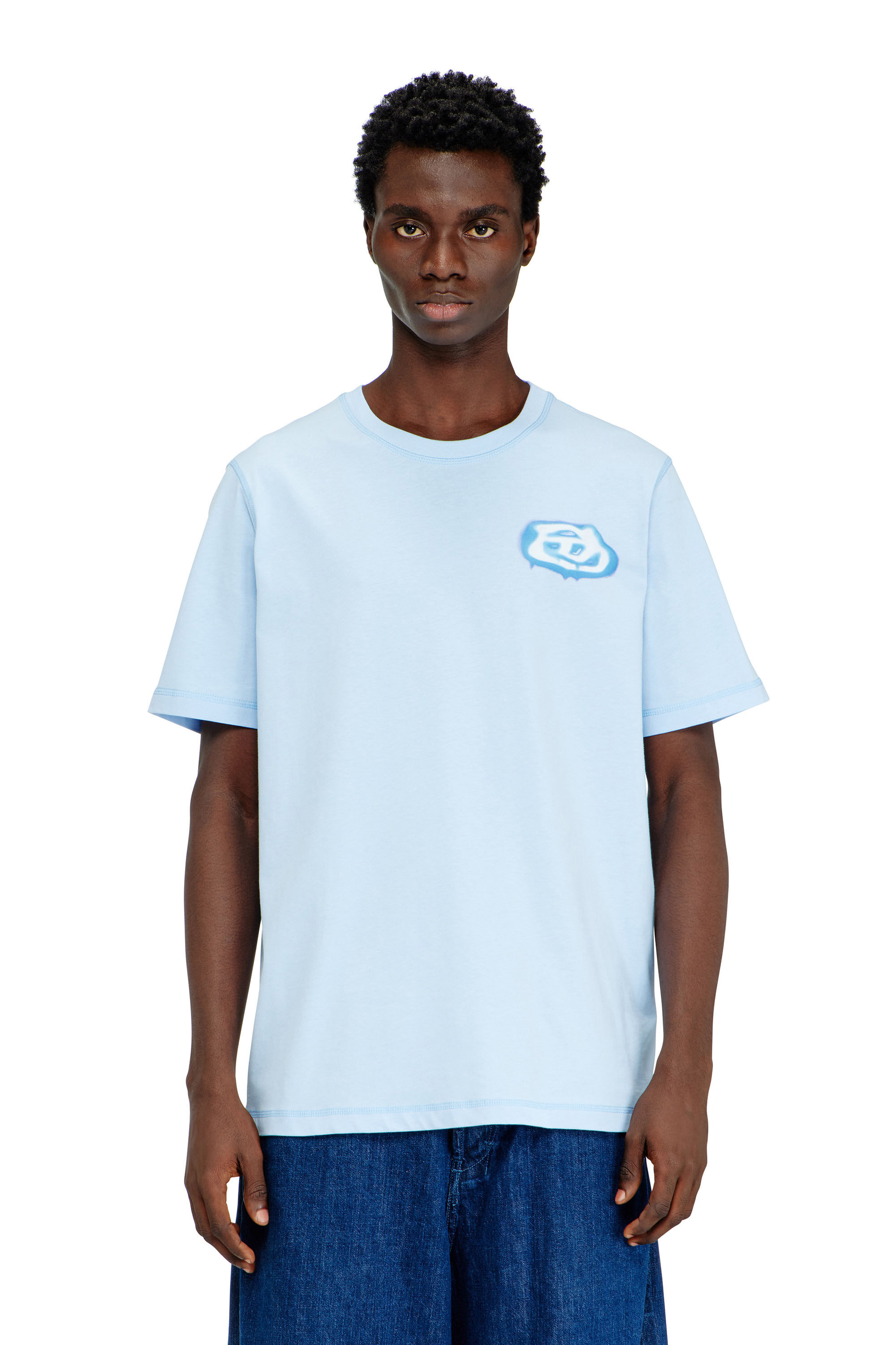 Diesel - T-ADJUST-V7, Male's T-shirt with contrasting stitching in null - 2