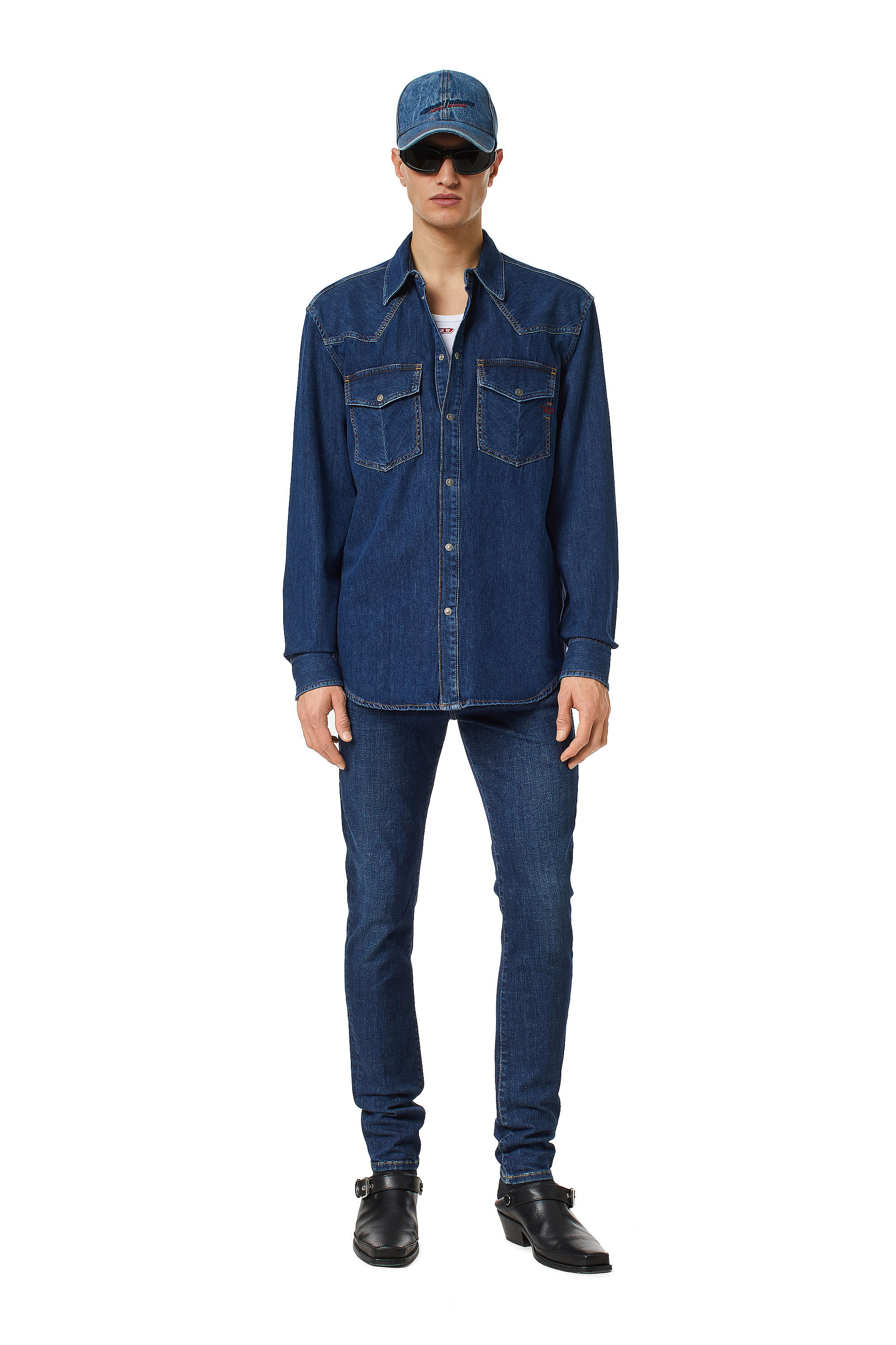 Diesel - D-OCEAN WESTERN SHIRT, ダークブルー - Image 1