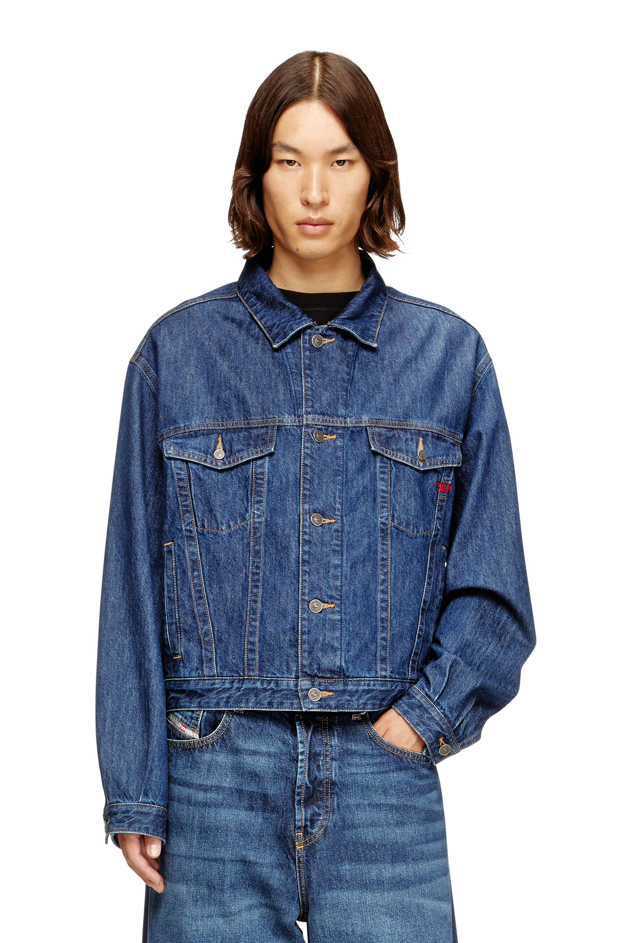 Diesel - D-RANGER, Unisex's デニムジャケット in ミディアムブルー - 3