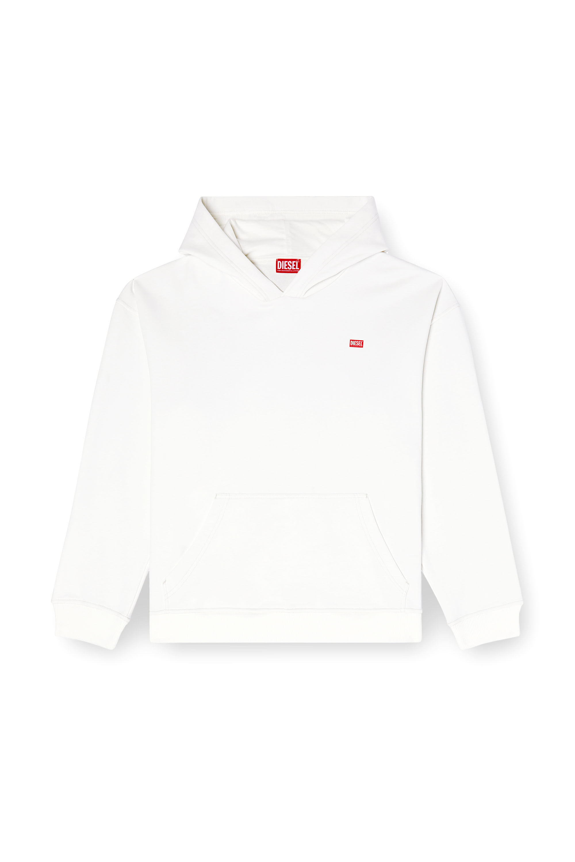 DIESEL★S-Boxt-Hood-R11 ランウェイ セット プリント パーカー S-BOXT-HOOD-R11 Hoodie with runway set print｜ホワイト