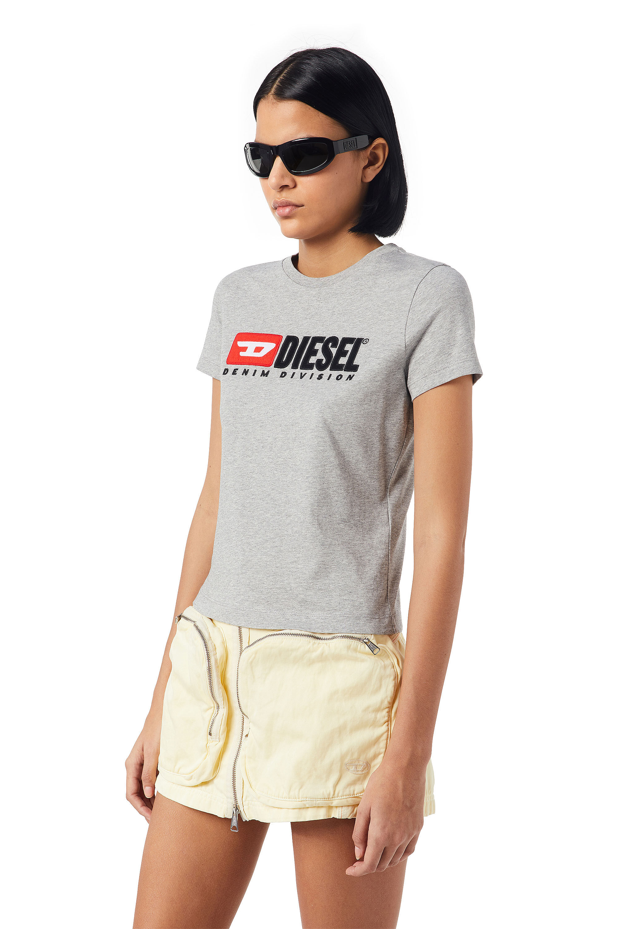 Diesel - T-SLI-DIV, Female's 半袖 Tシャツ in ライトグレー - 6