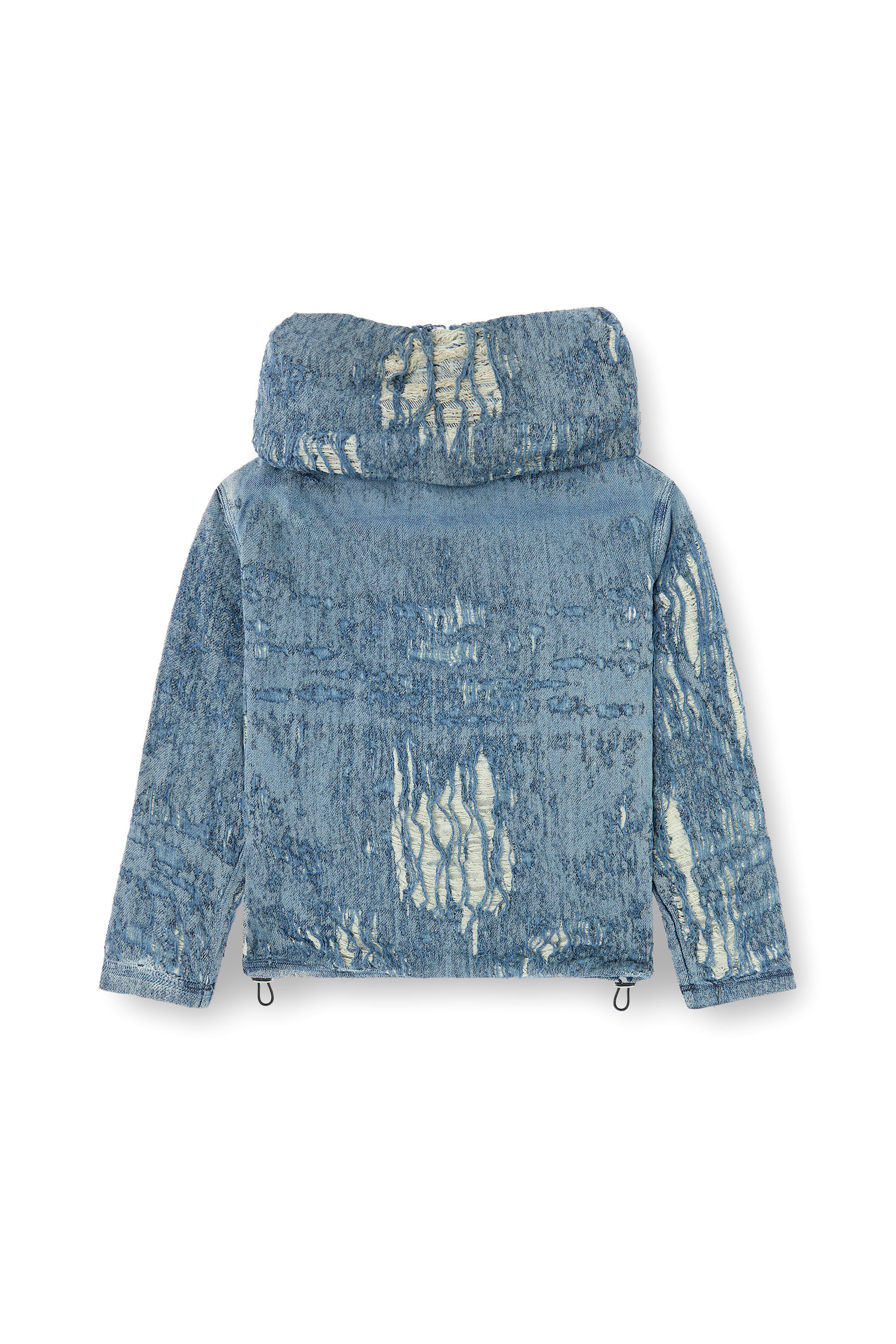Diesel - D-UMBRIX-FSG, Male's Sweater in ultra-destroyed jacquard denim in ミディアムブルー - 2