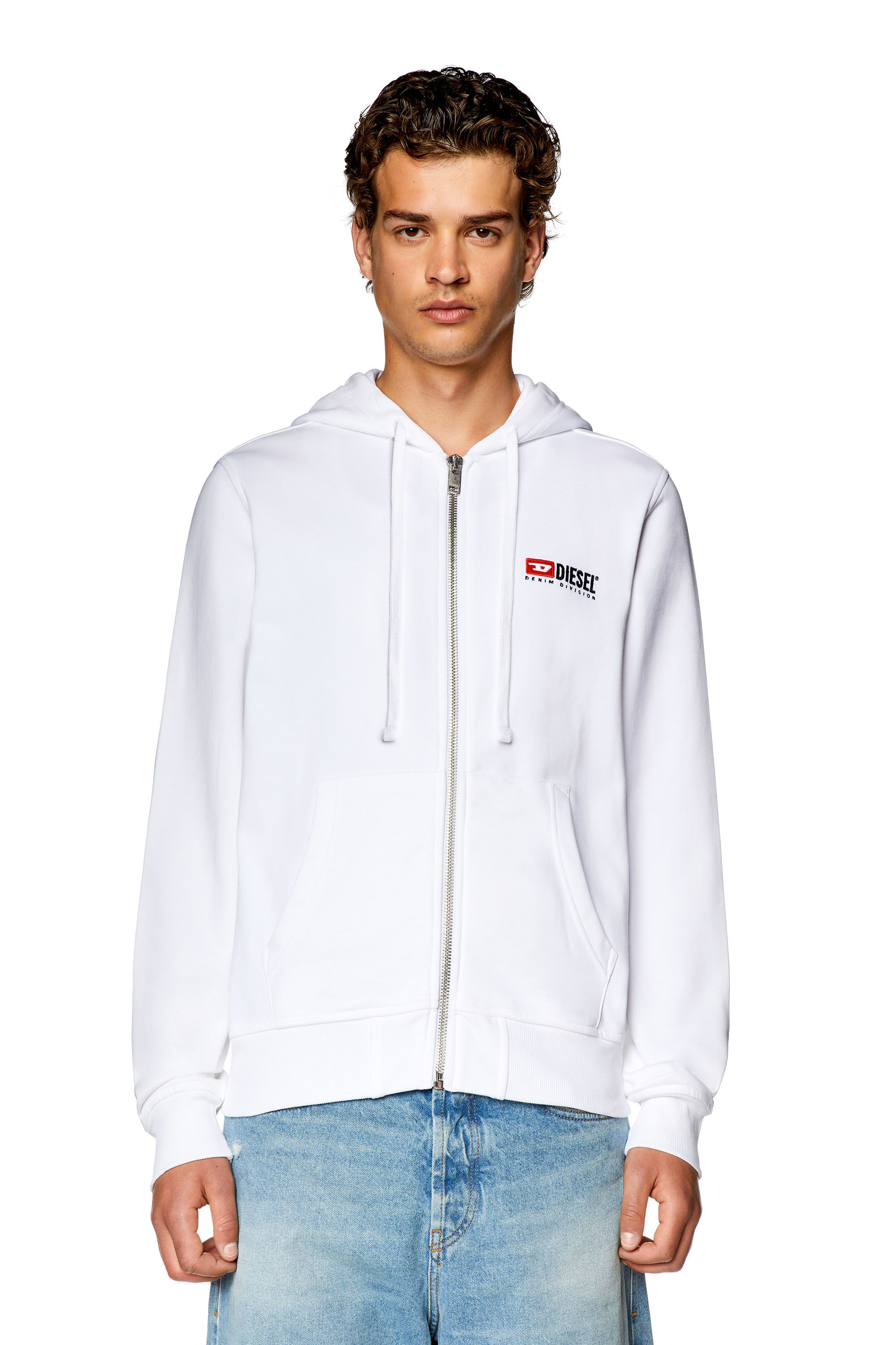 Diesel - S-GINN-HOOD-ZIP-DIV, Male's スウェット パーカー in ホワイト - 4