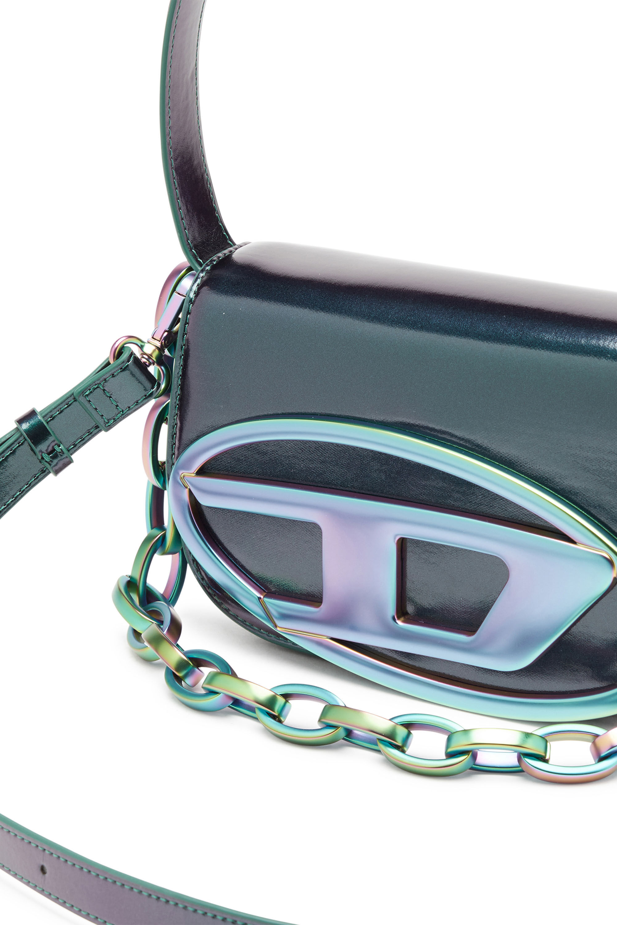 Diesel - 1DR, Female's 1DR-Iconic shoulder bag with iridescent effect in グリーン/ブルー - 6