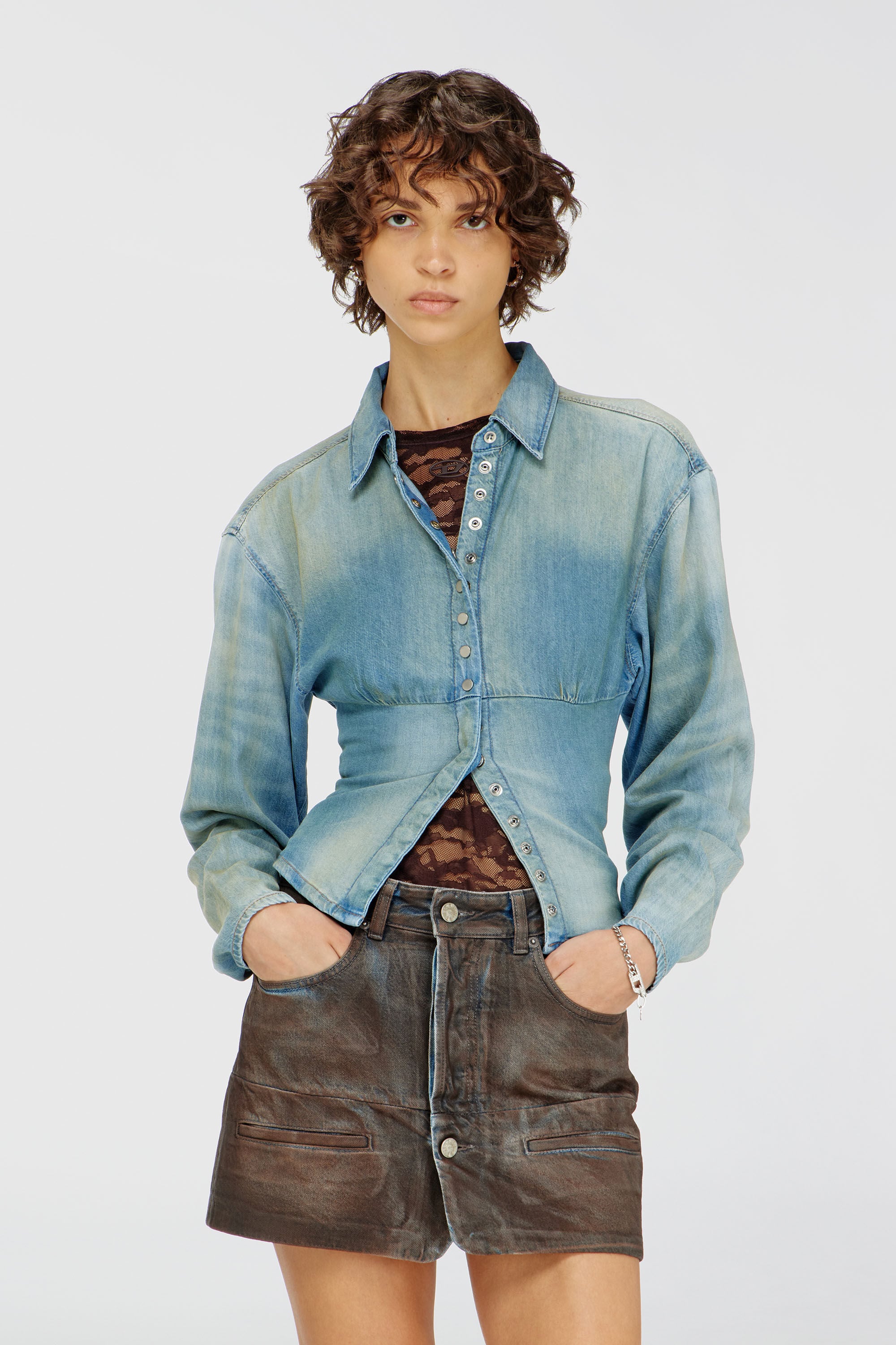 Diesel - DE-VIOLI-S1, Female's デニムシャツ in ライトブルー - 3
