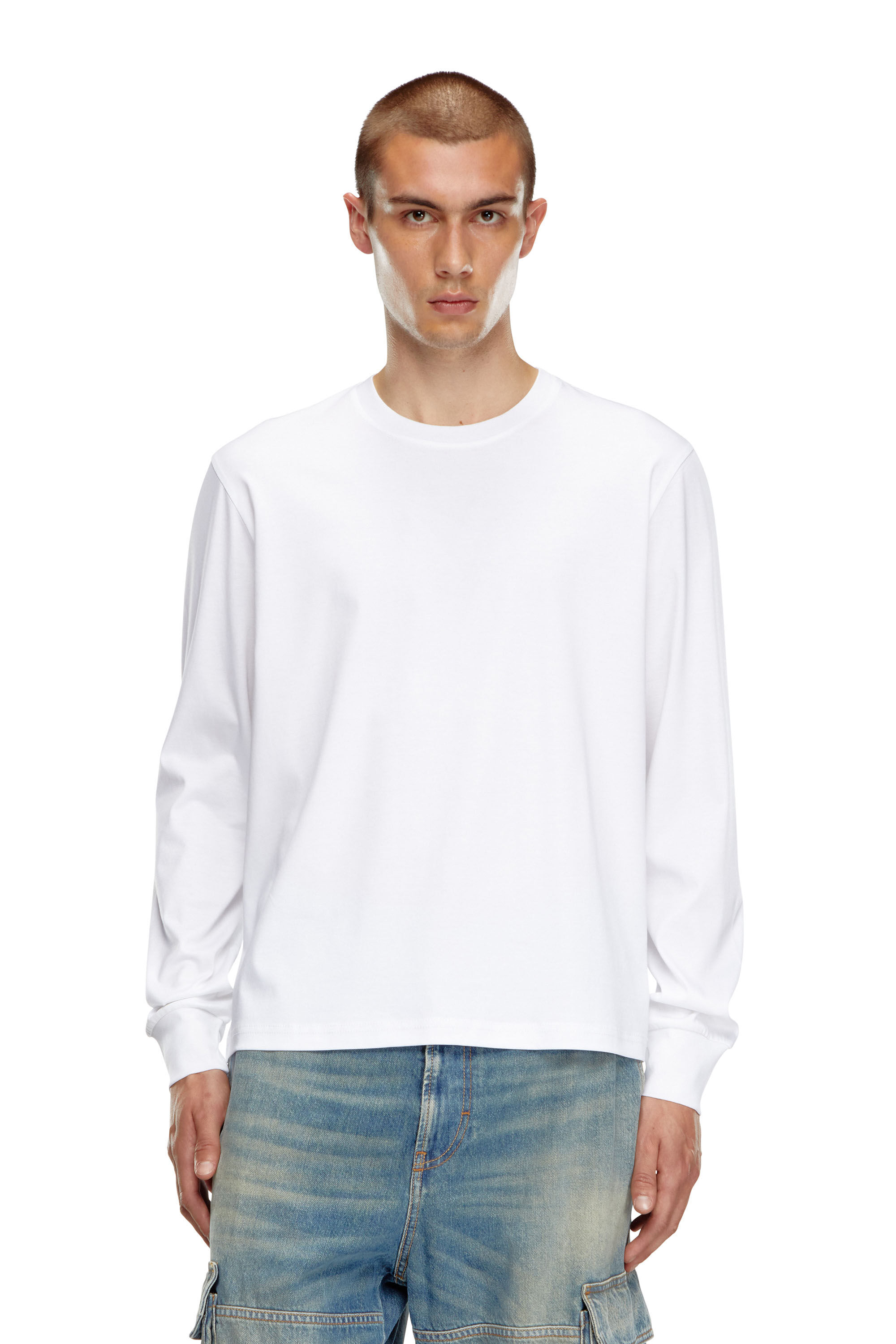 DIESEL ディーゼル ロンT 長袖 Tシャツ メンズ ロゴ ホワイト