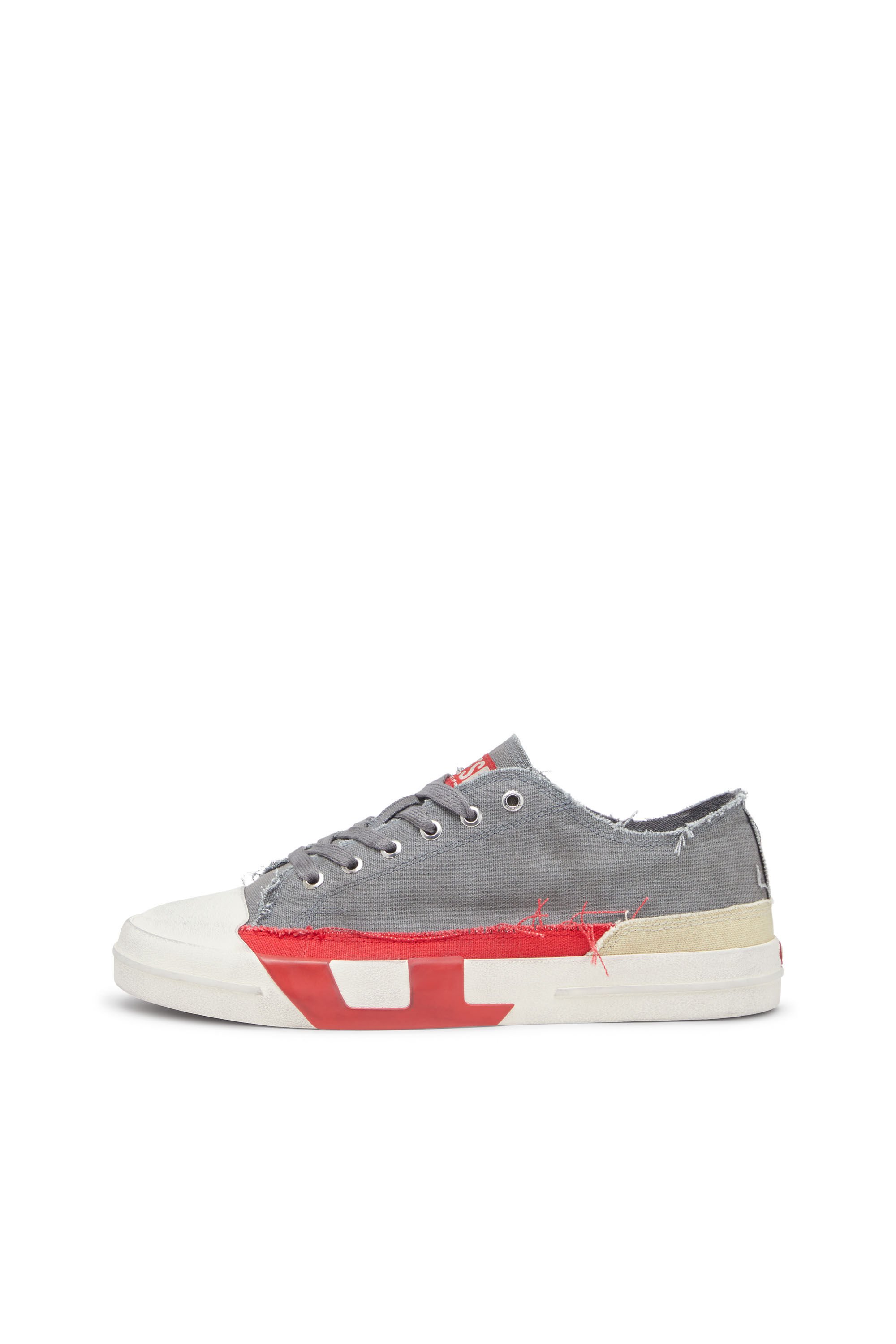 Diesel - S-D-VERSE LOW, Male's S-D-Verse-Dirty-effect canvas sneakers in グレー - 8