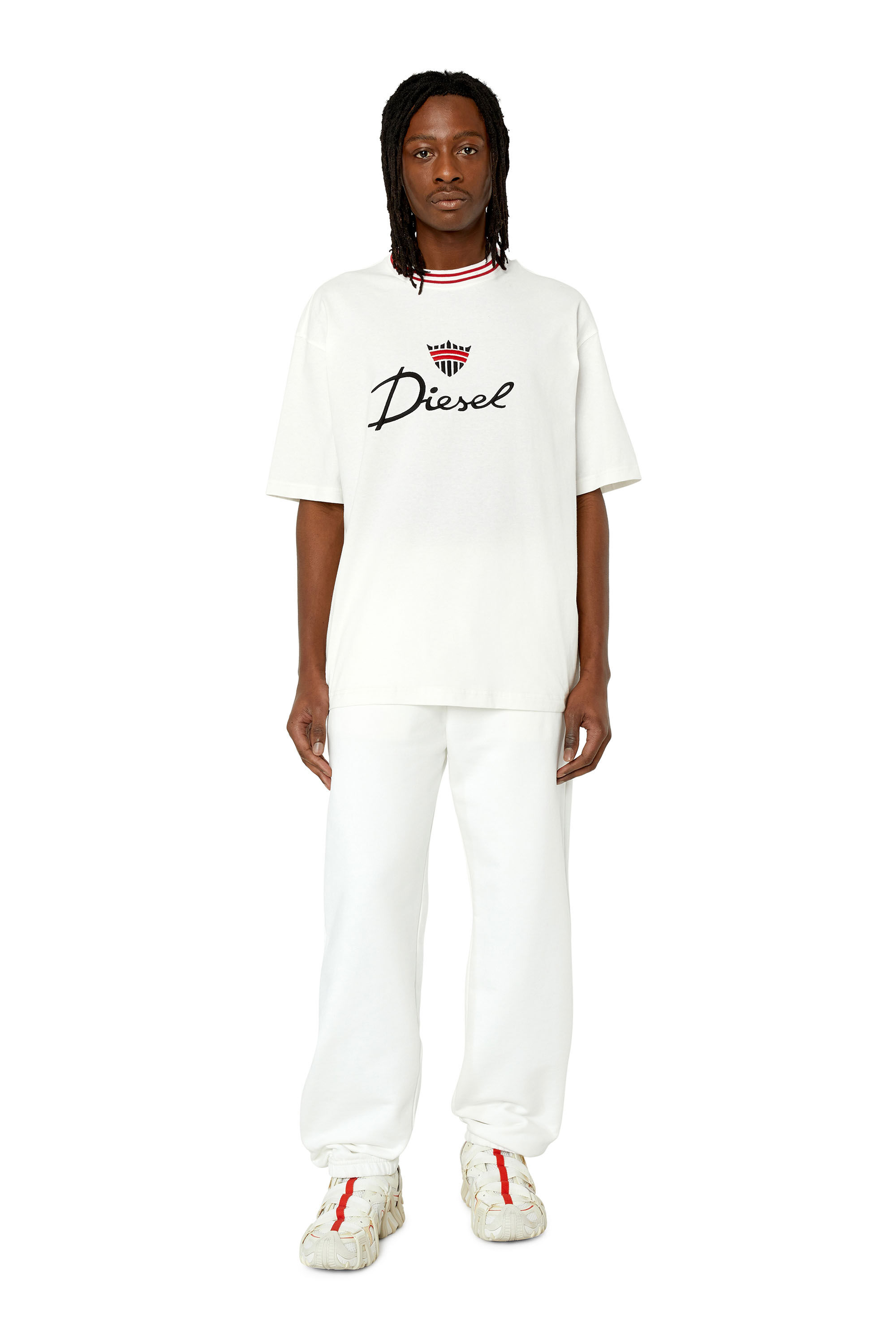 Diesel - T-WASH-G6, Male's Tシャツ クラウン ロゴエンブロイダリー in ホワイト - 1
