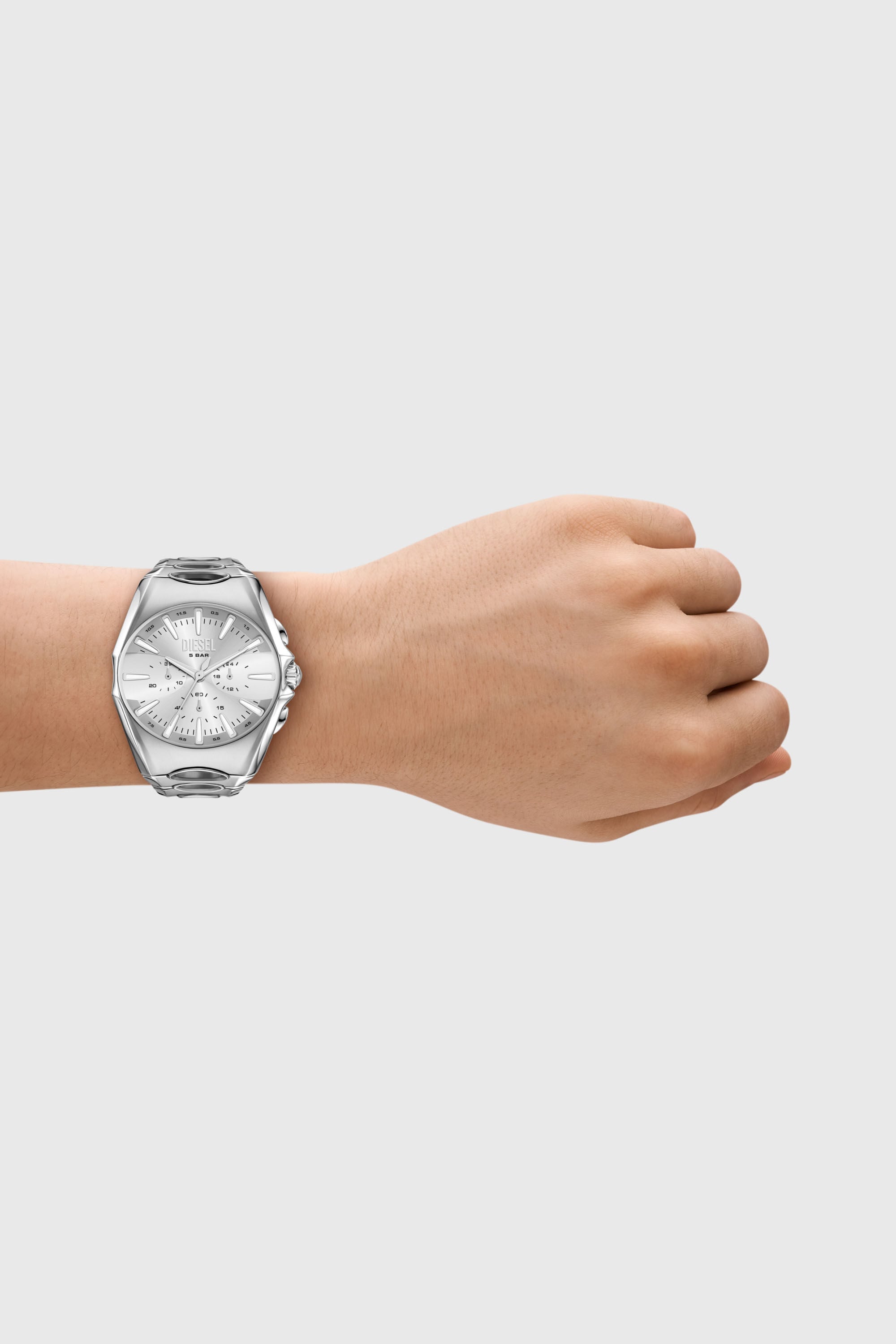 Diesel - DZ4694 WATCH, Male's D-Curve stainless steel watch in シルバー - 4