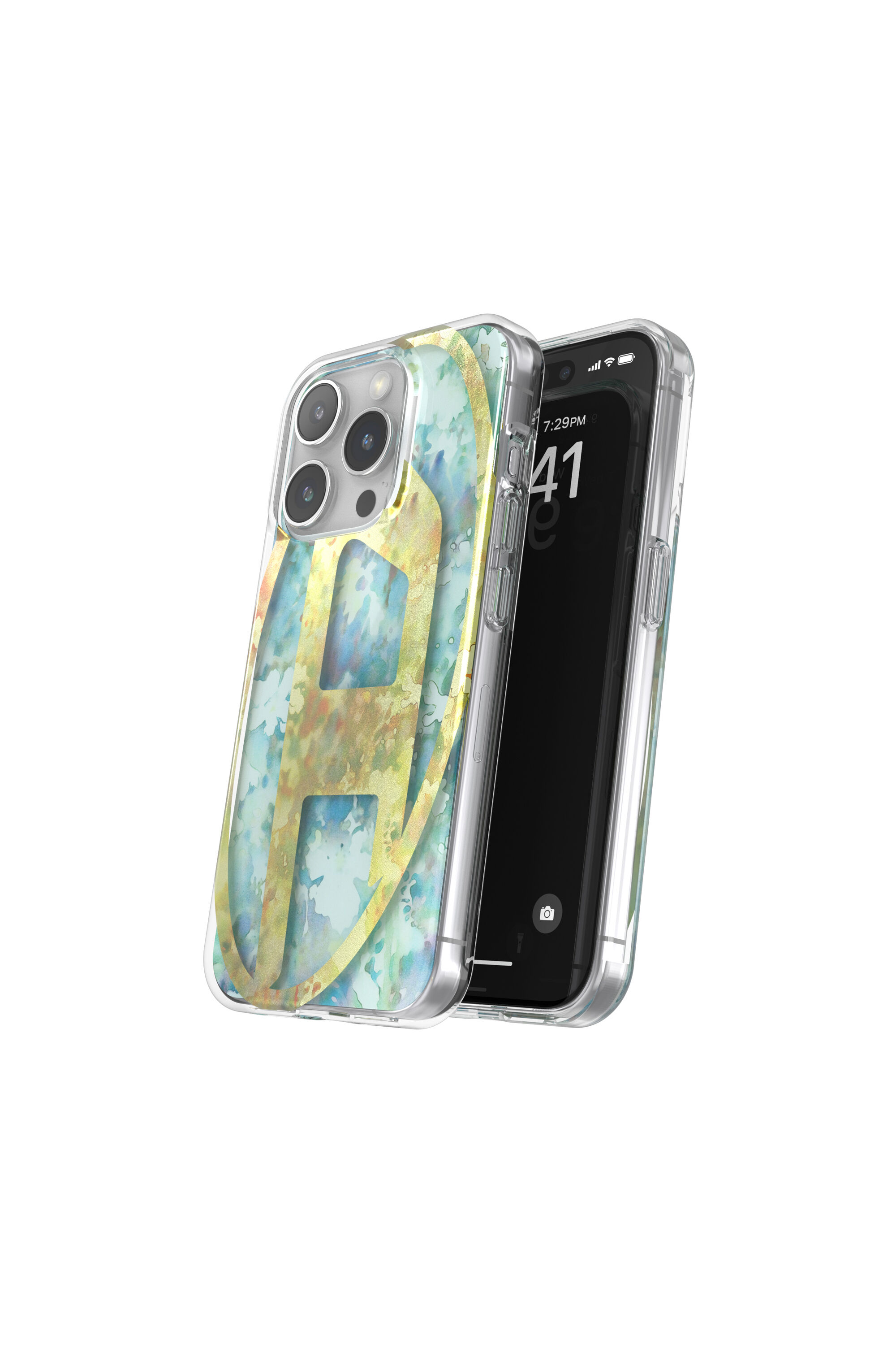 Diesel - 60064 AOP CASE, Unisex's iPhone 15 Pro in イエロー/ブルー - 3