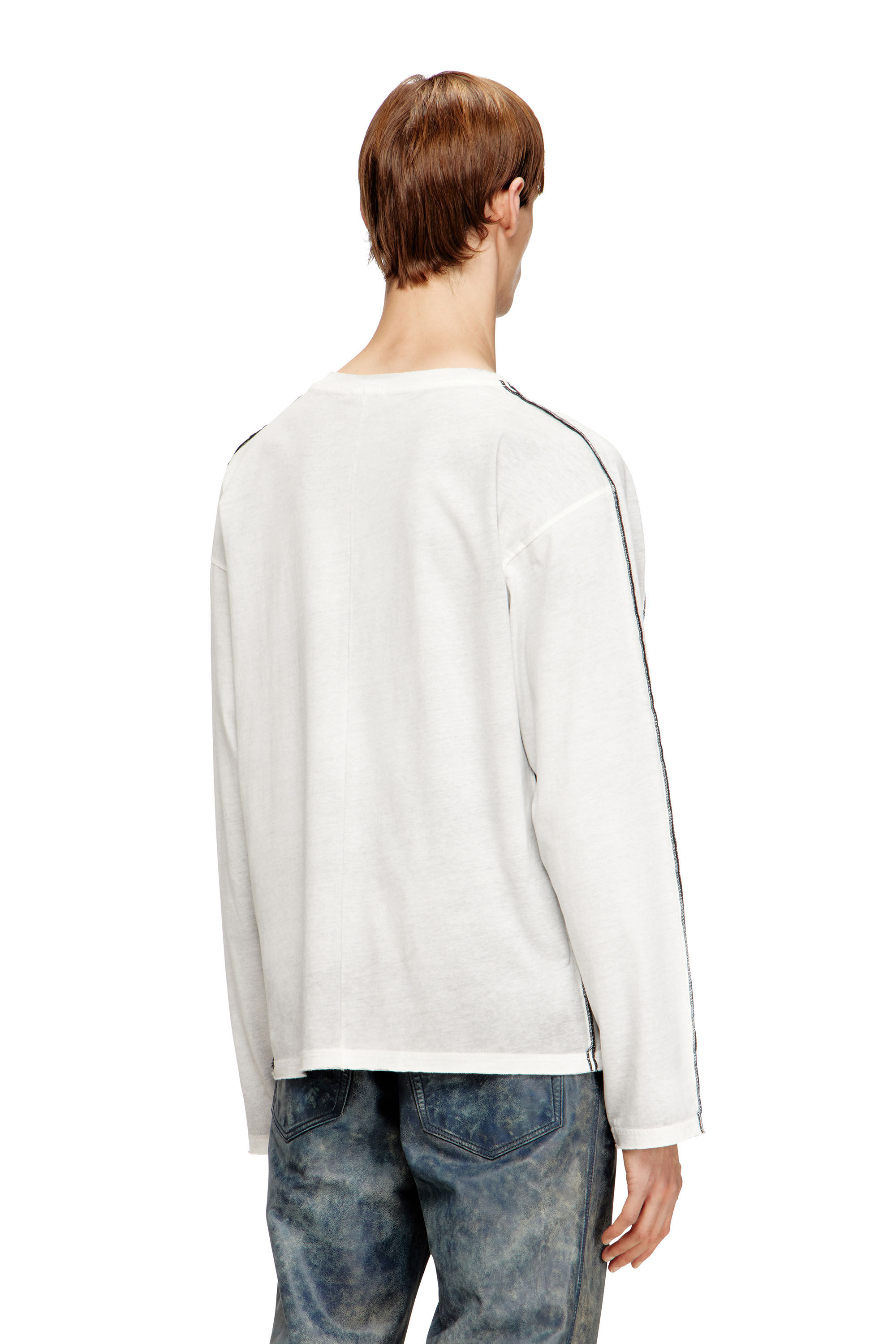 T-RIVEN-LS 長袖Tシャツ｜ホワイト｜メンズ｜DIESEL
