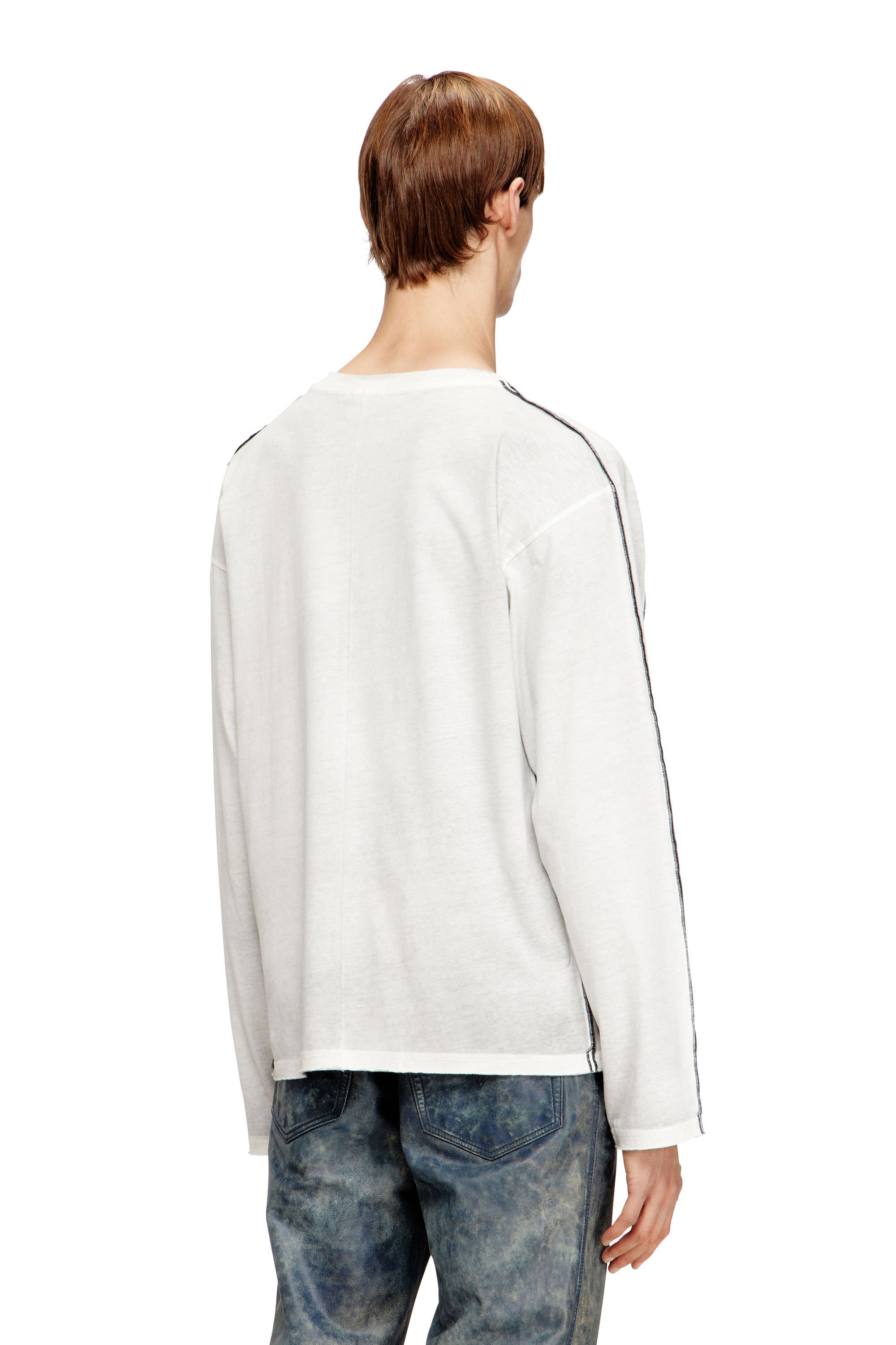 Diesel - T-RIVEN-LS, Male's 長袖Tシャツ in ホワイト - 4