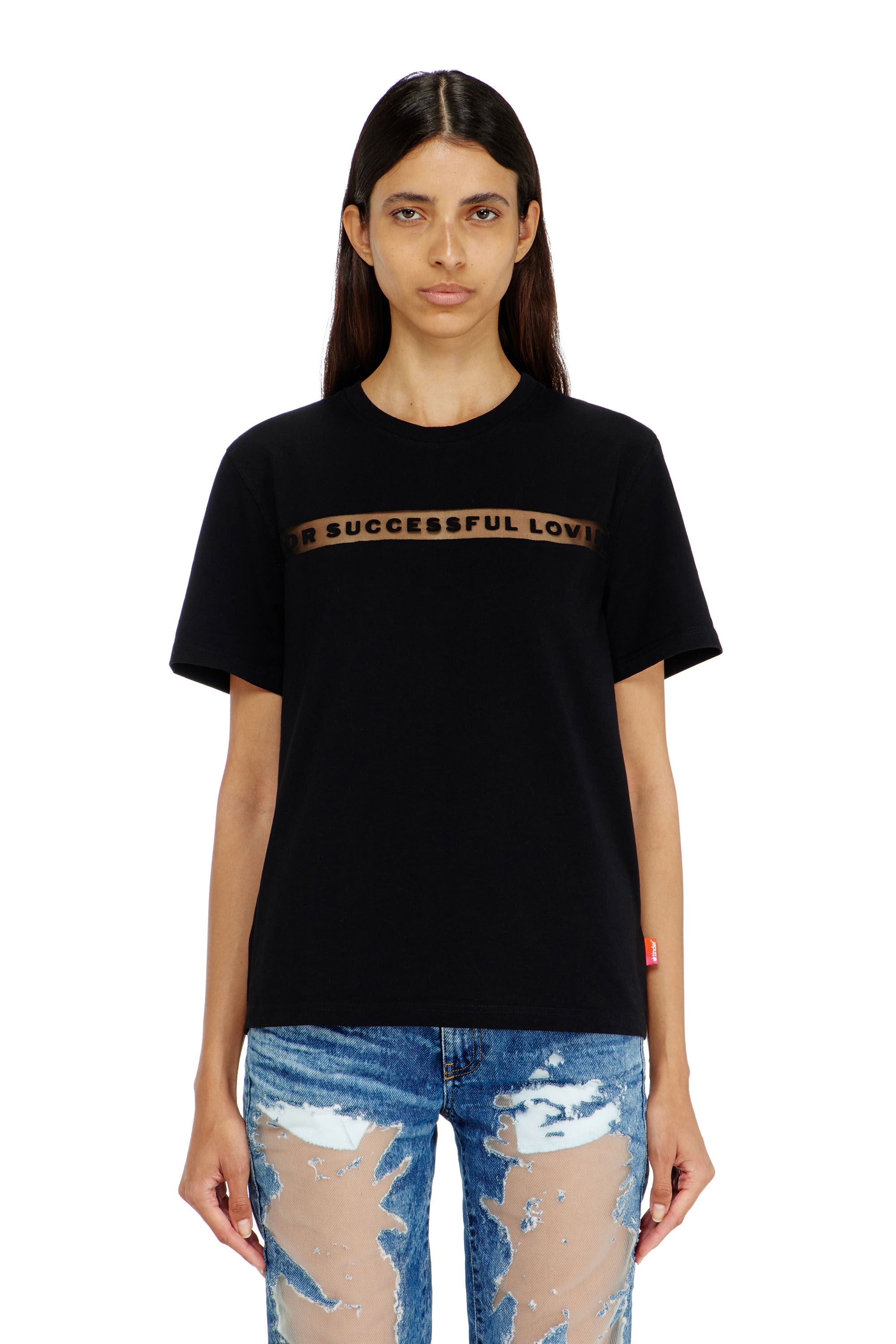 Diesel - PR-T-NOTS-CHI-R, Unisex's T-shirt with For Successful Loving logo in ブラック - 5