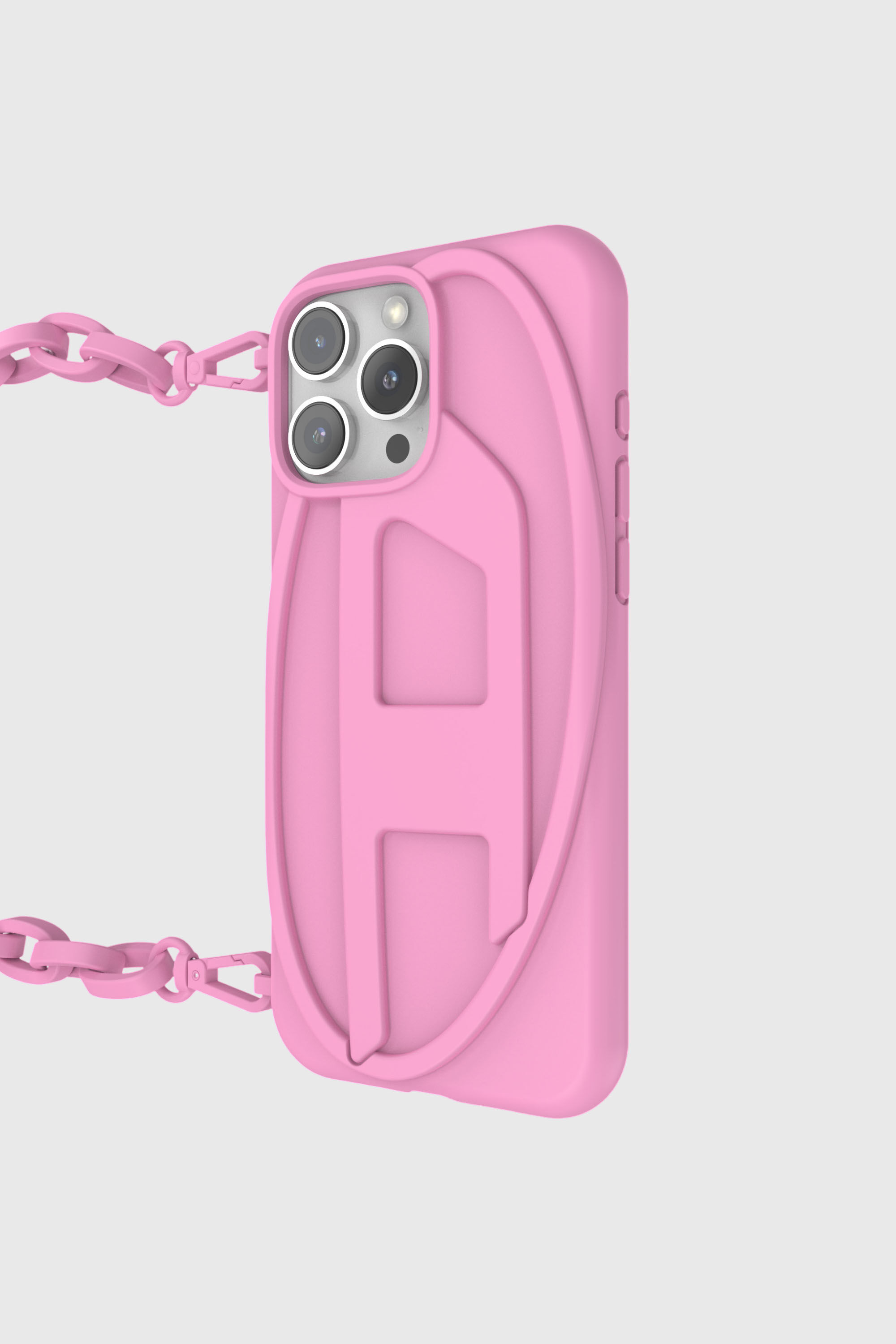 Diesel - 60178  MOULDED CASE, Unisex's Oval D Chain Case for iP 16 Pro Max in ピンク / ホワイト - 1