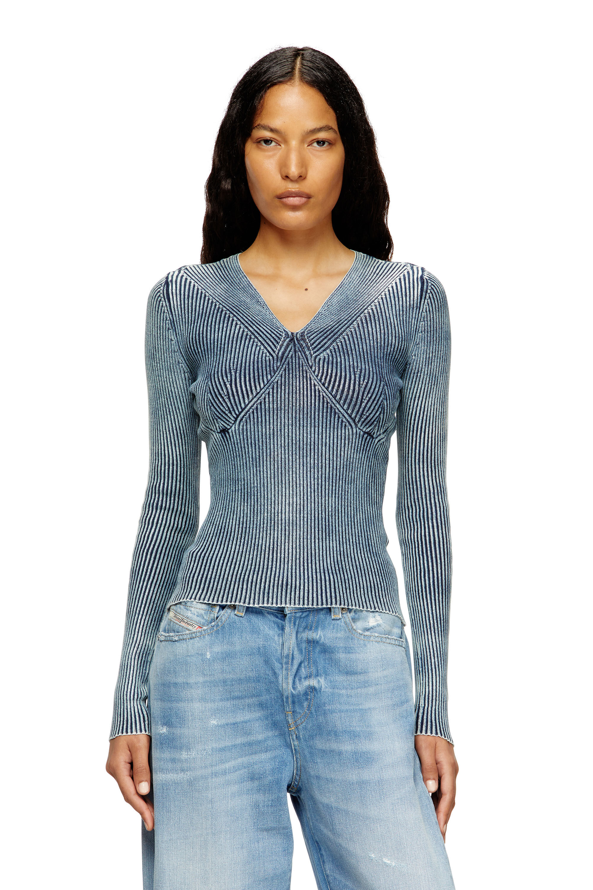 Diesel - M-MILMO, Female's プルオーバーニット in ブルー - 3
