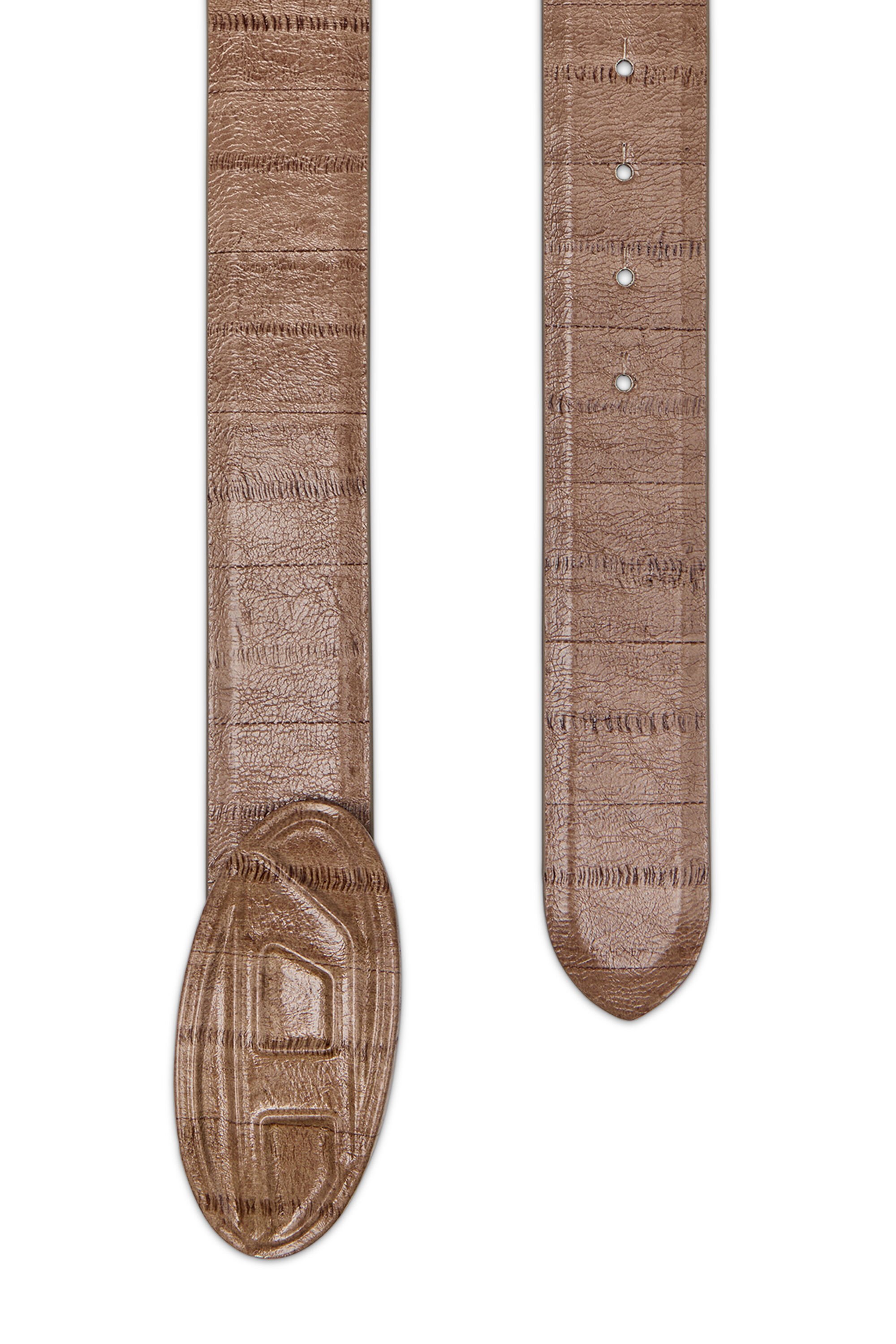 Diesel - B-1DR EMBRACED, Male's 4cm belt in eel-effect leather in ライトブラウン - 3