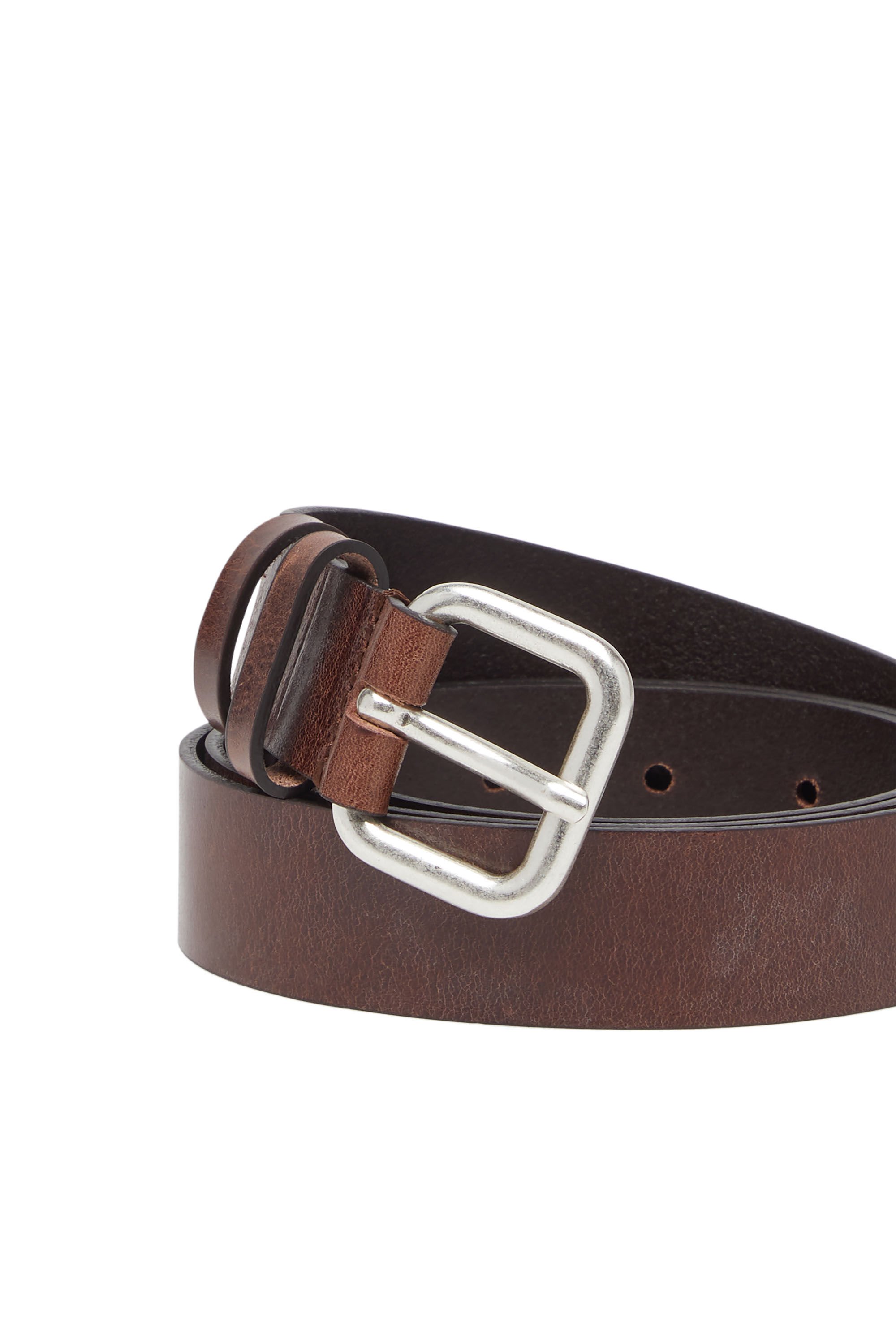 Diesel - B-INLAY, Unisex's 2.9cm leather belt with oval d logo in ブラウン - 3