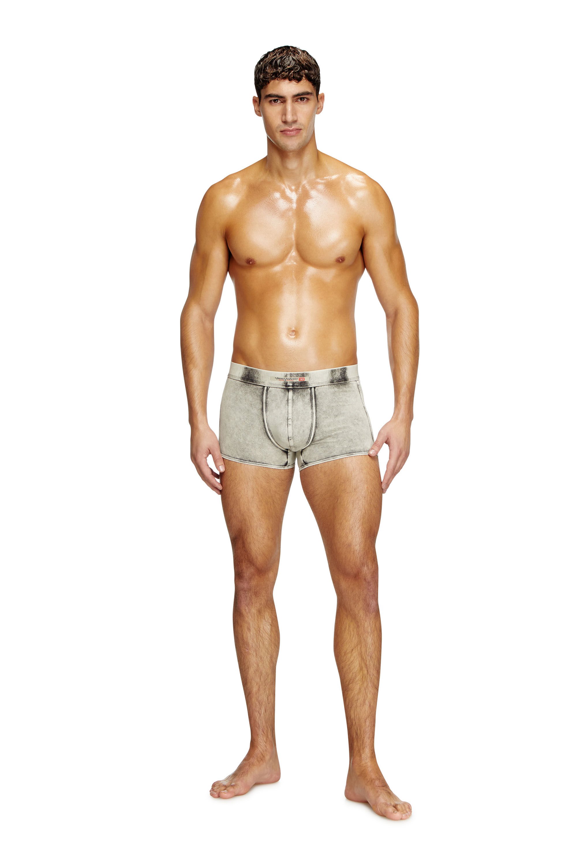 Diesel - DAMIEN-DNM, Male's Denim-effect boxer briefs in ライトグレー - 1