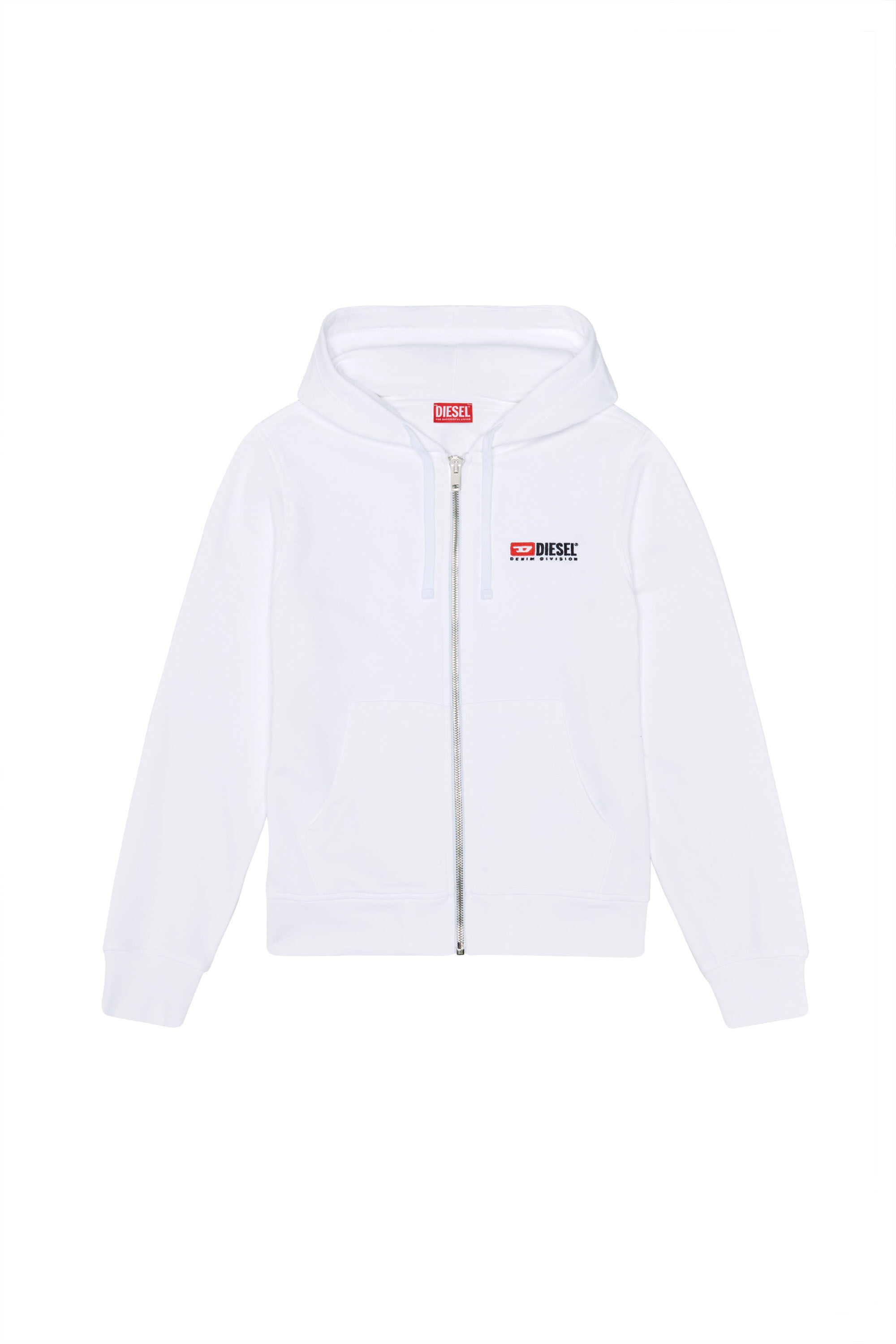Diesel - S-GINN-HOOD-ZIP-DIV, Male's スウェット パーカー in ホワイト - 2