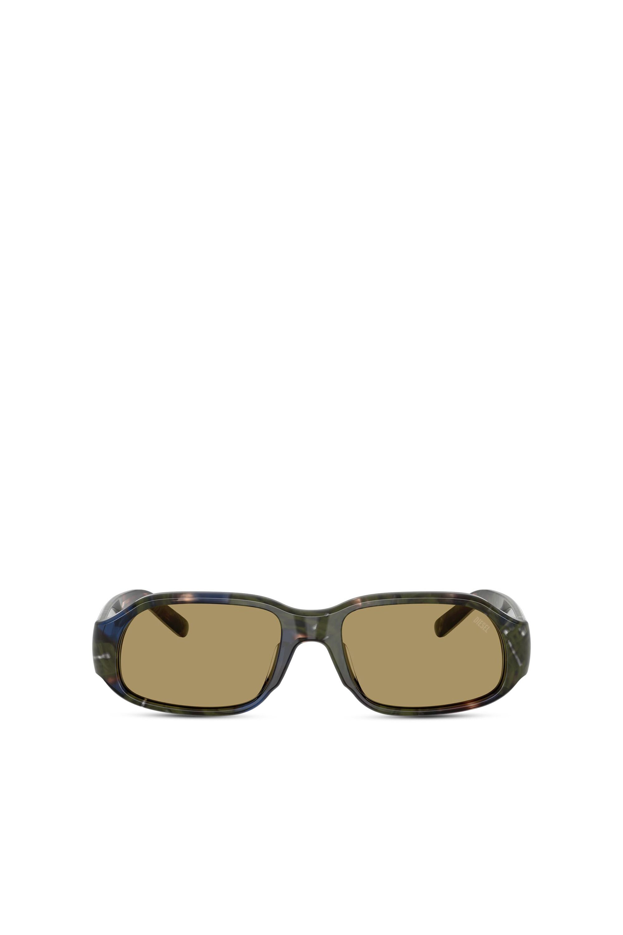 Diesel - 0DL2009U, Unisex's Rectangle sunglasses in グリーン/ブラウン - 1