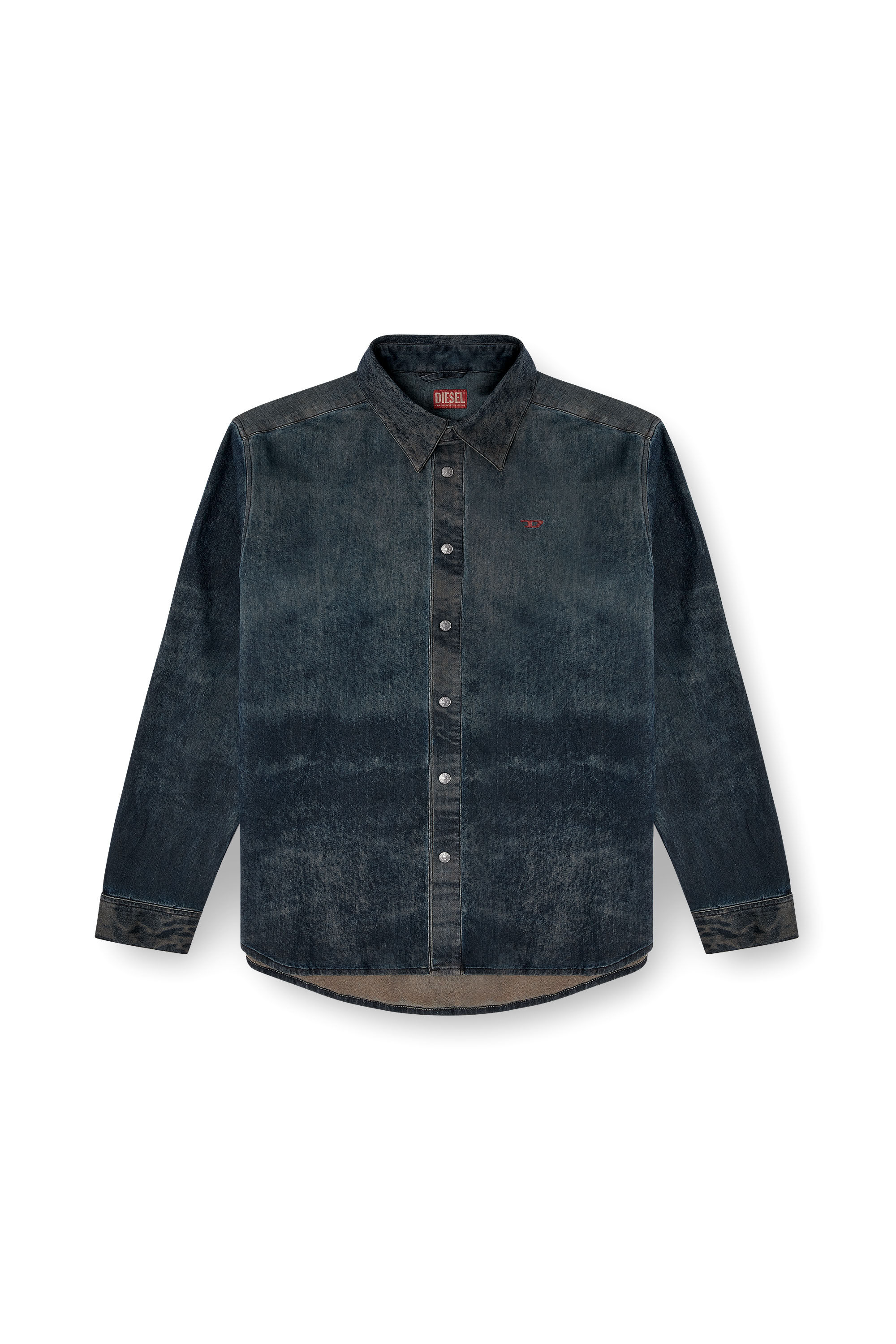 Diesel - S-SIMPLY-EPBS, Male's Cotton-blend shirt with logo in ブラック - 2