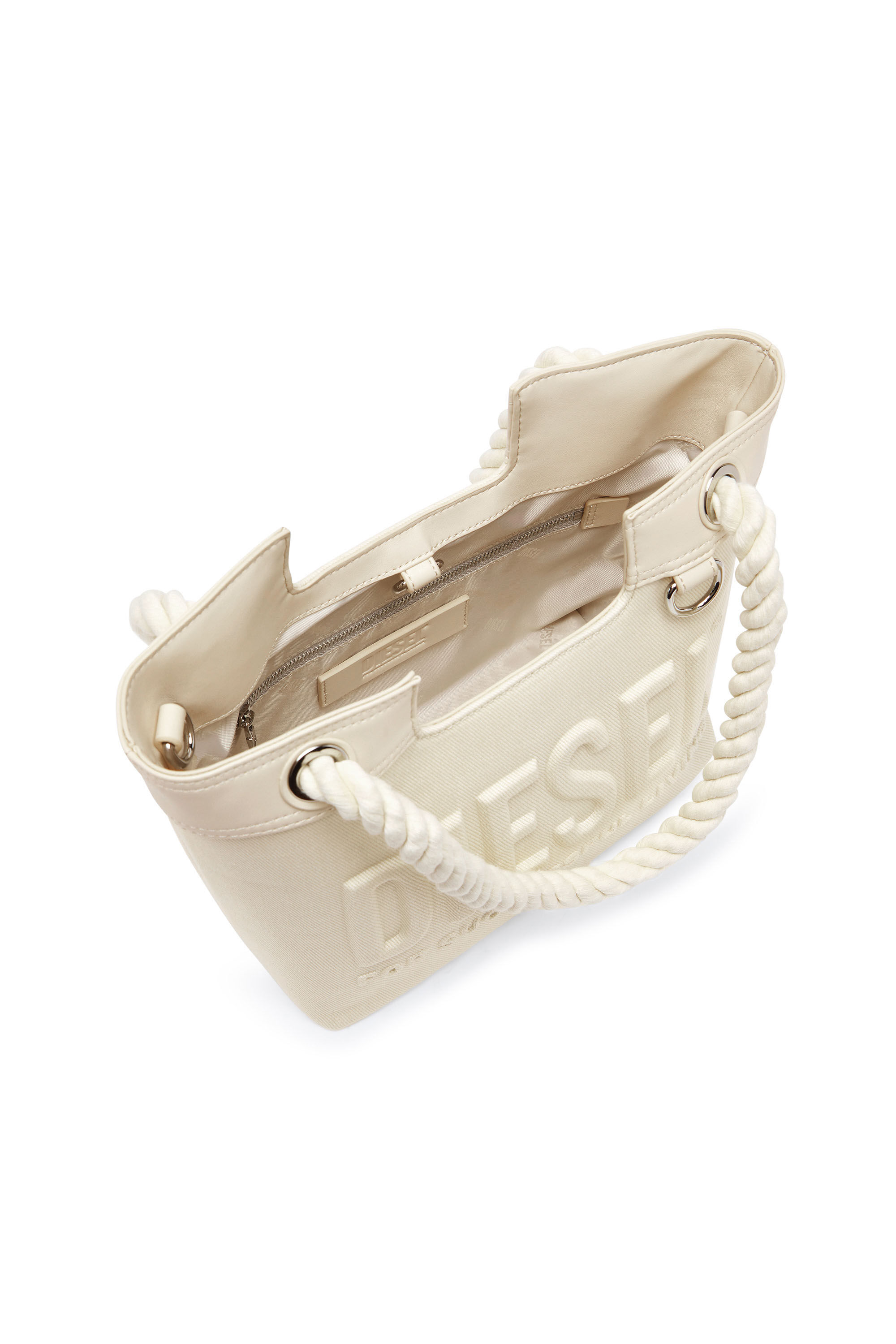 Diesel - DSL 3D SHOPPER XS, Female's Dsl 3D-Small shopping bag in Cordura fabric in クリーム - 4