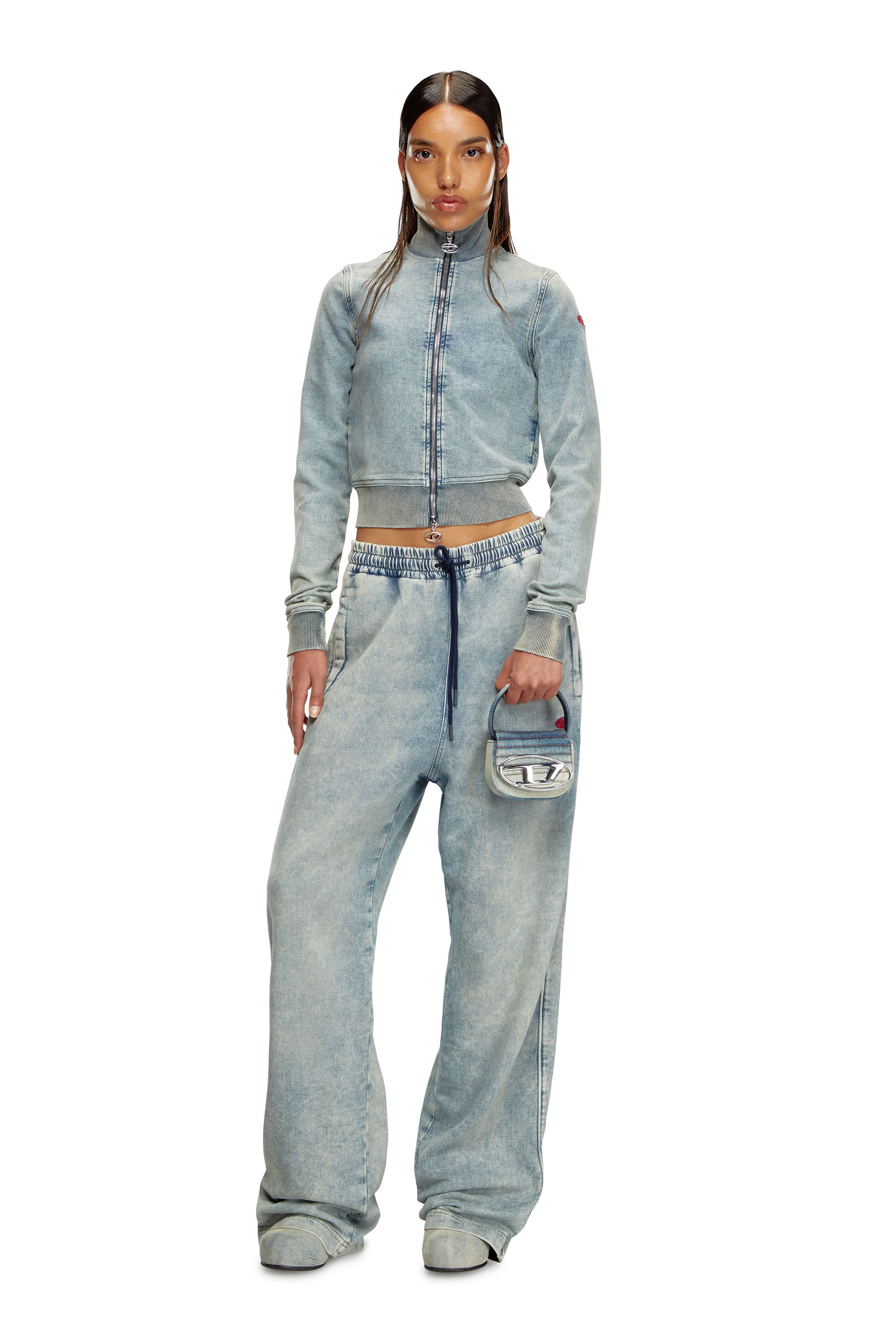 Diesel - D-EMY TRACK, Female's Zip sweatshirt in Track Denim in ライトブルー - 1