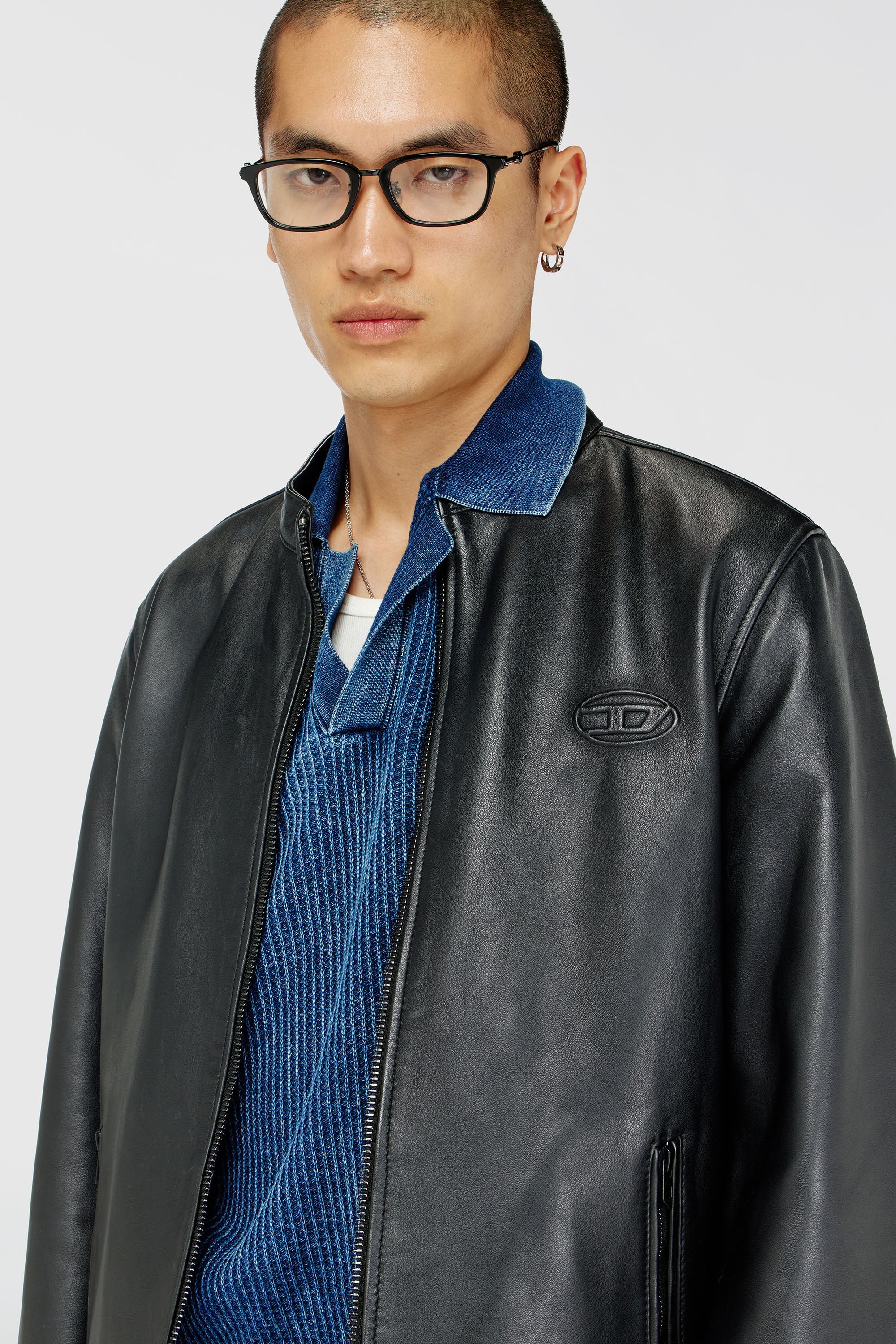 Diesel - L-TAD-WRD, Male's レザージャケット in ブラック - 4