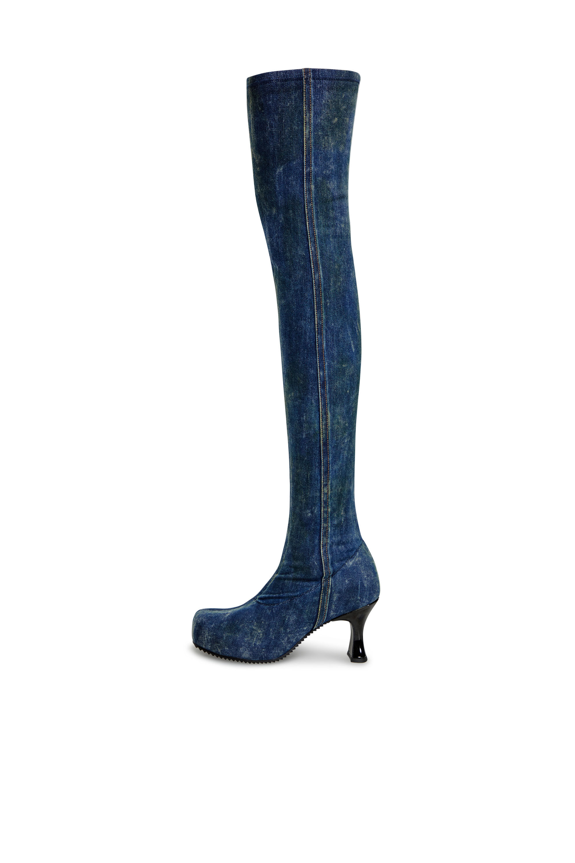 Diesel - D-WOODSTOCK TBT, Female's D-Woodstock-Over-the-knee boots in denim in ダークブルー - 6