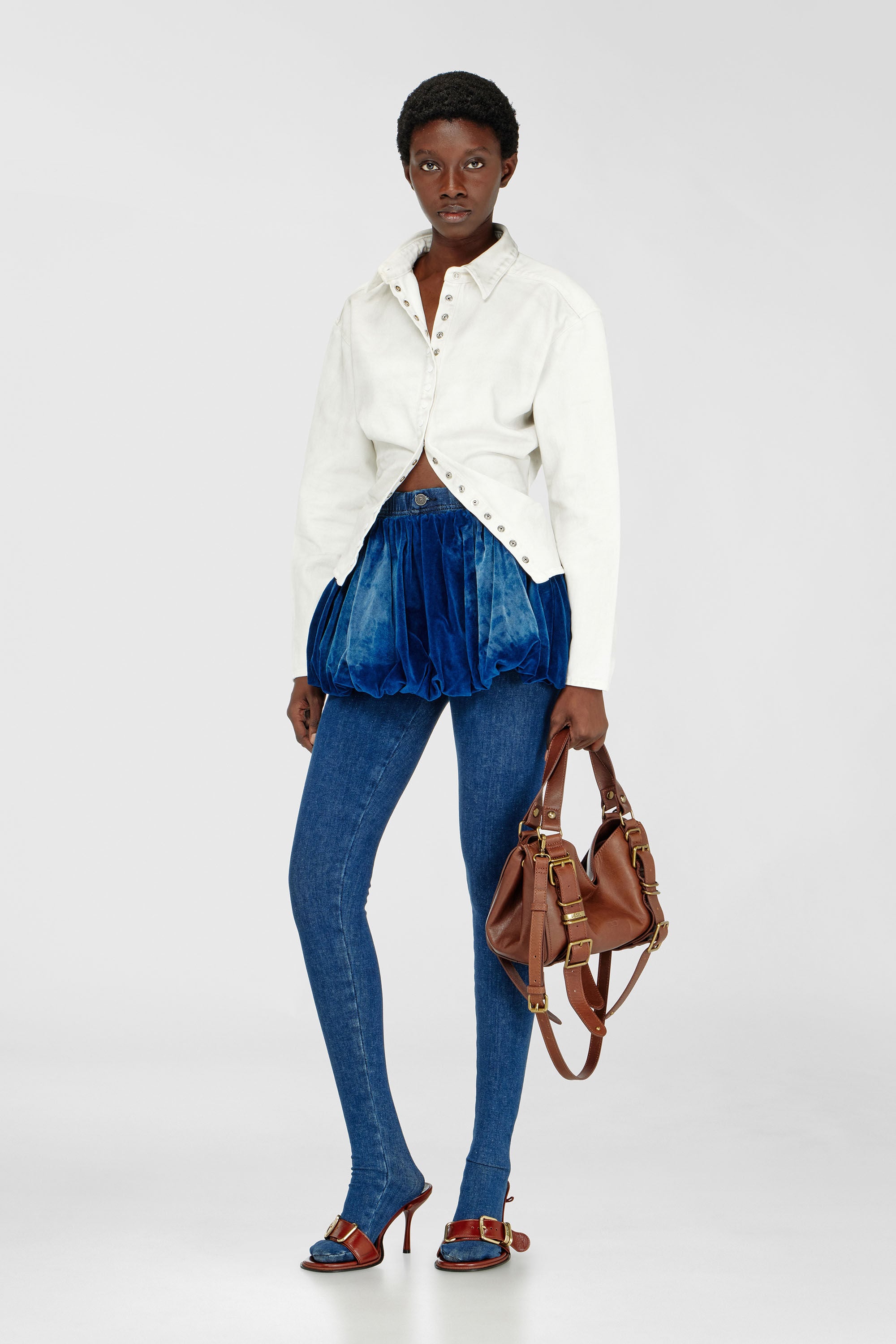 Diesel - DE-PLAZY-FSJ1, Female's Fitted shirt in denim in ホワイト - 1