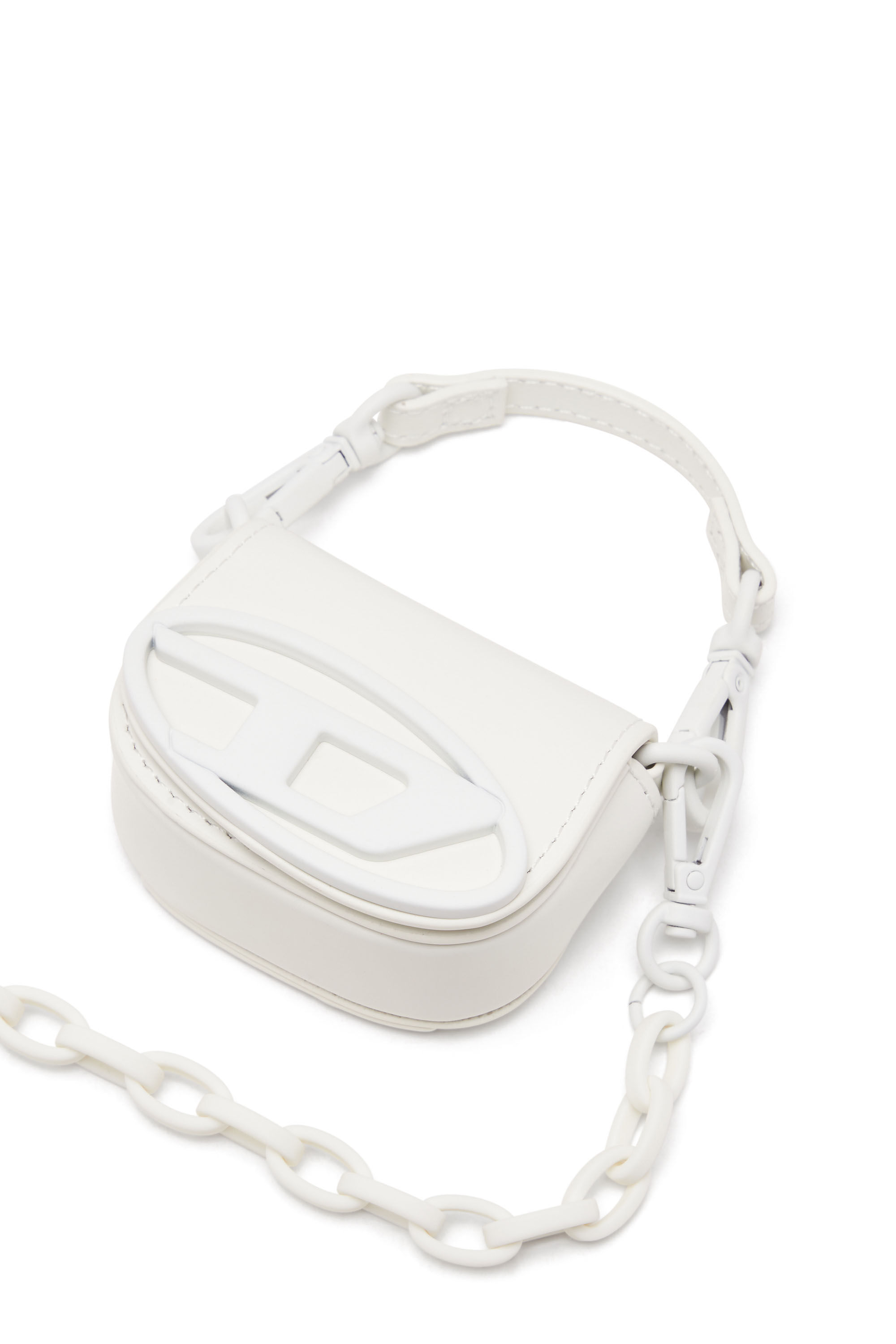 Diesel - 1DR XXS CHAIN, Female's Iconic micro bag charm in matte leather in ホワイト - 4